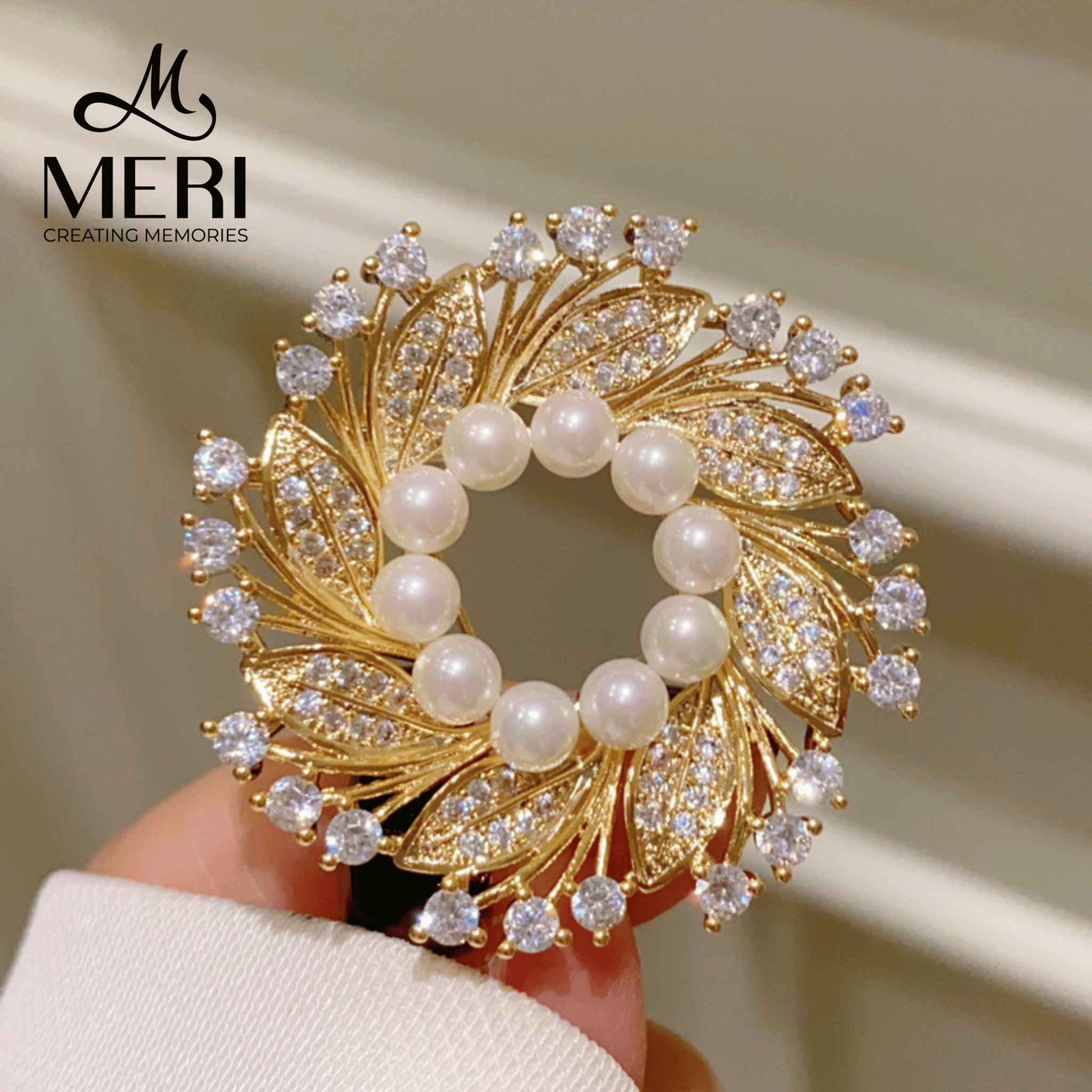 Cài áo Pearl Wreath