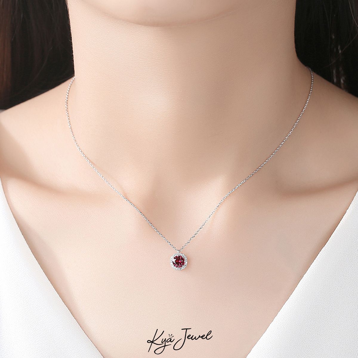 Bộ trang sức bạc Ý 925 đá hồng duyên dáng