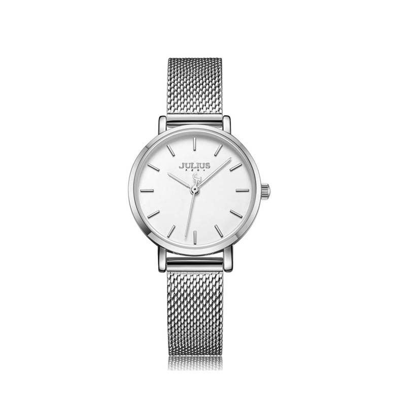Đồng Hồ Nữ JA-1164LA Julius Hàn Quốc Dây Thép (Bạc)