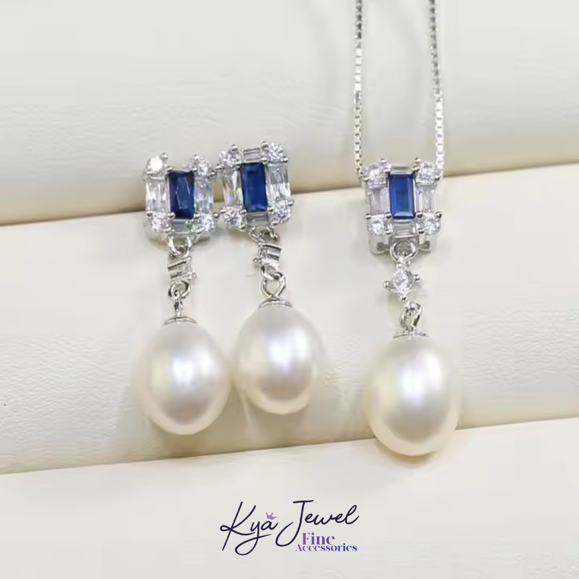 Bộ trang sức nữ Azure Wave Pearl