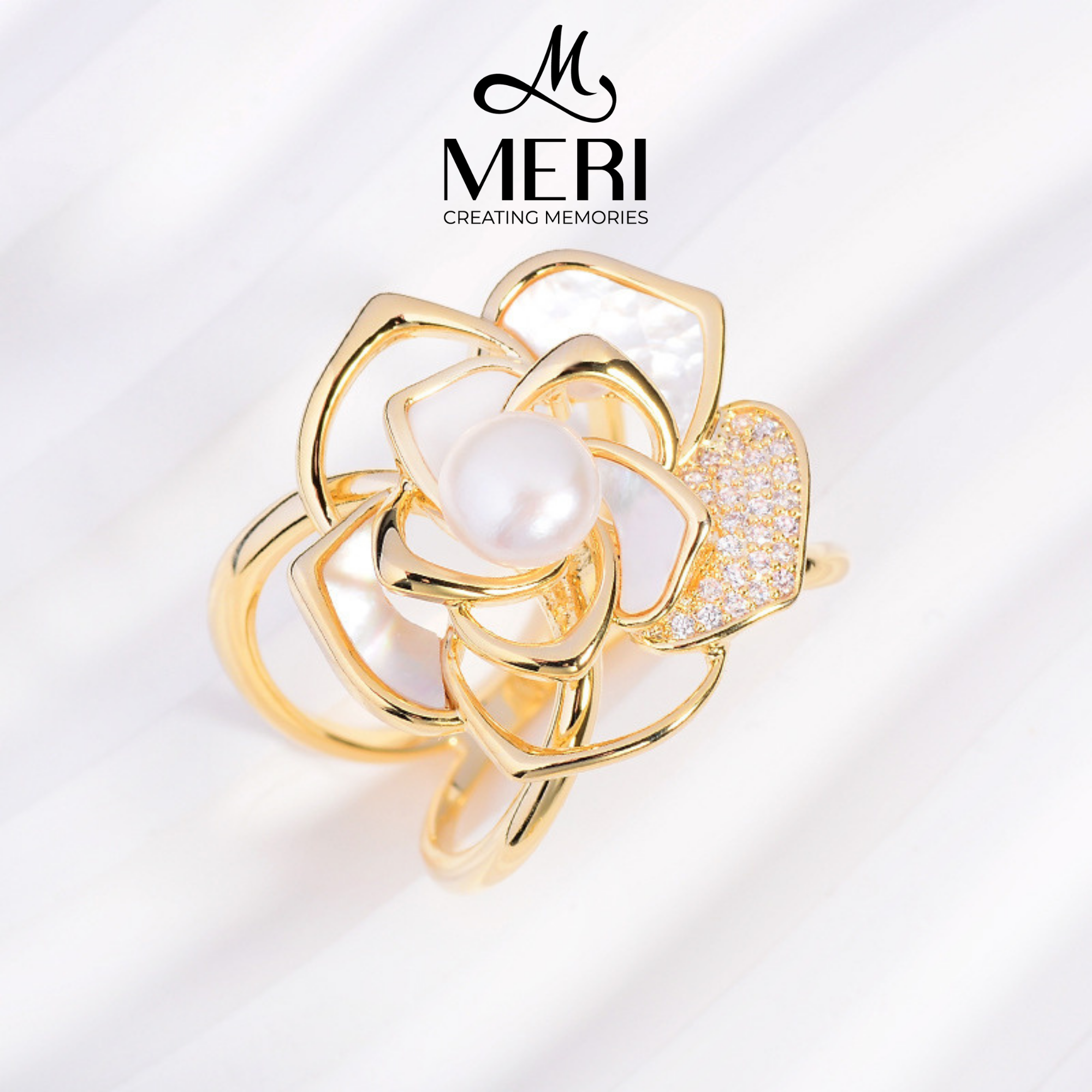 Cài khăn Rose Pearl