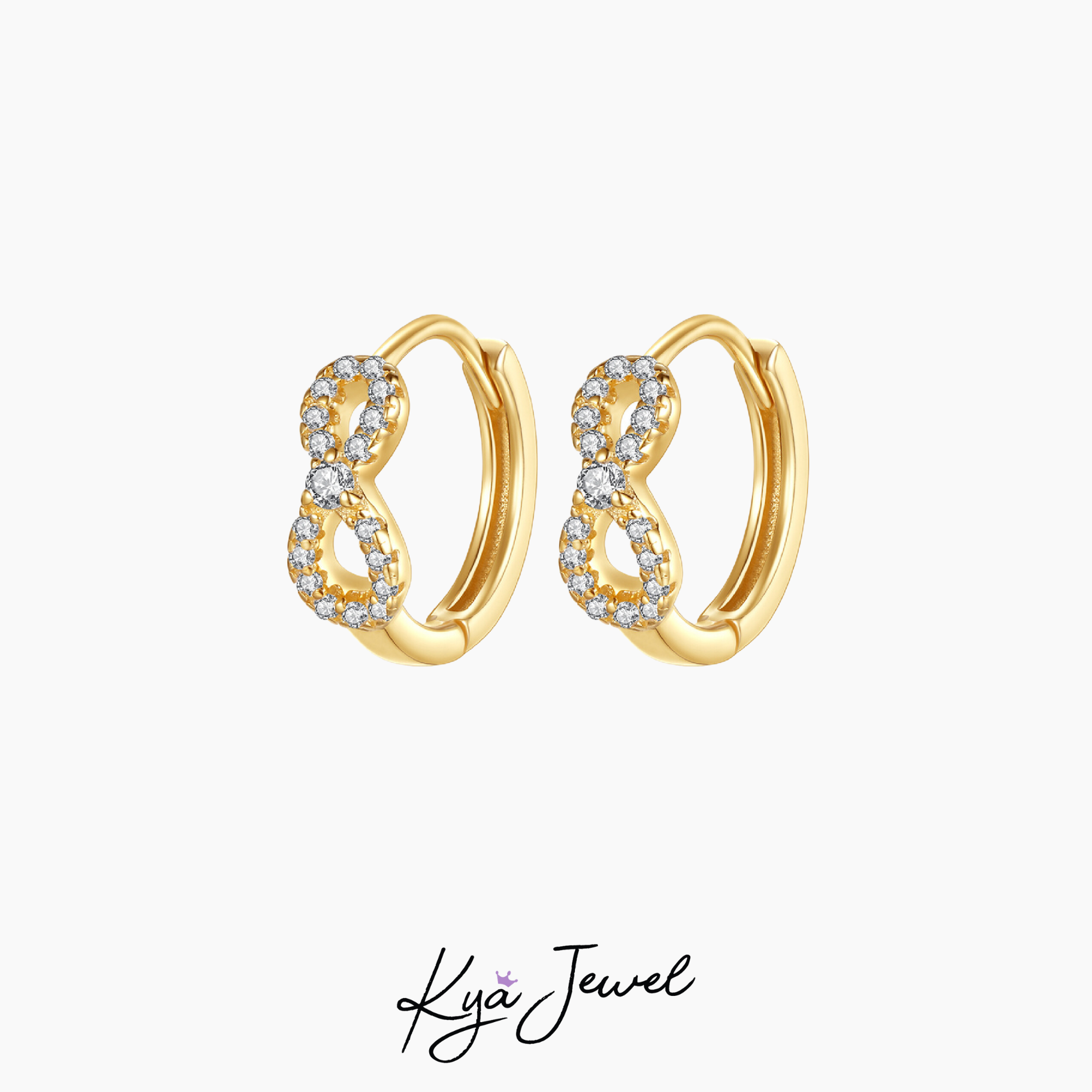 Khuyên tai nữ Little Twisty khảm đá CZ