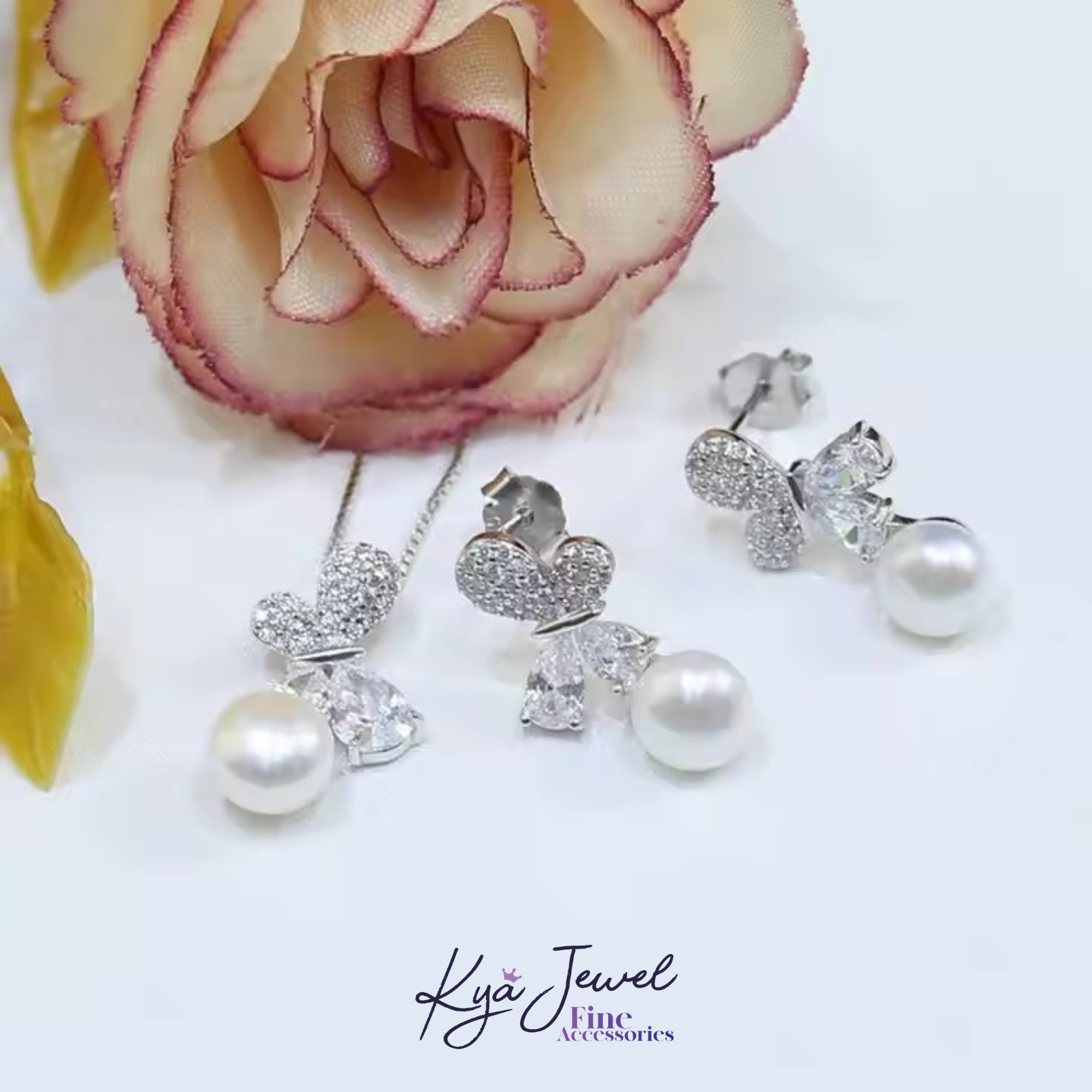 Khuyên tai nữ Radiant Butterfly Pearl