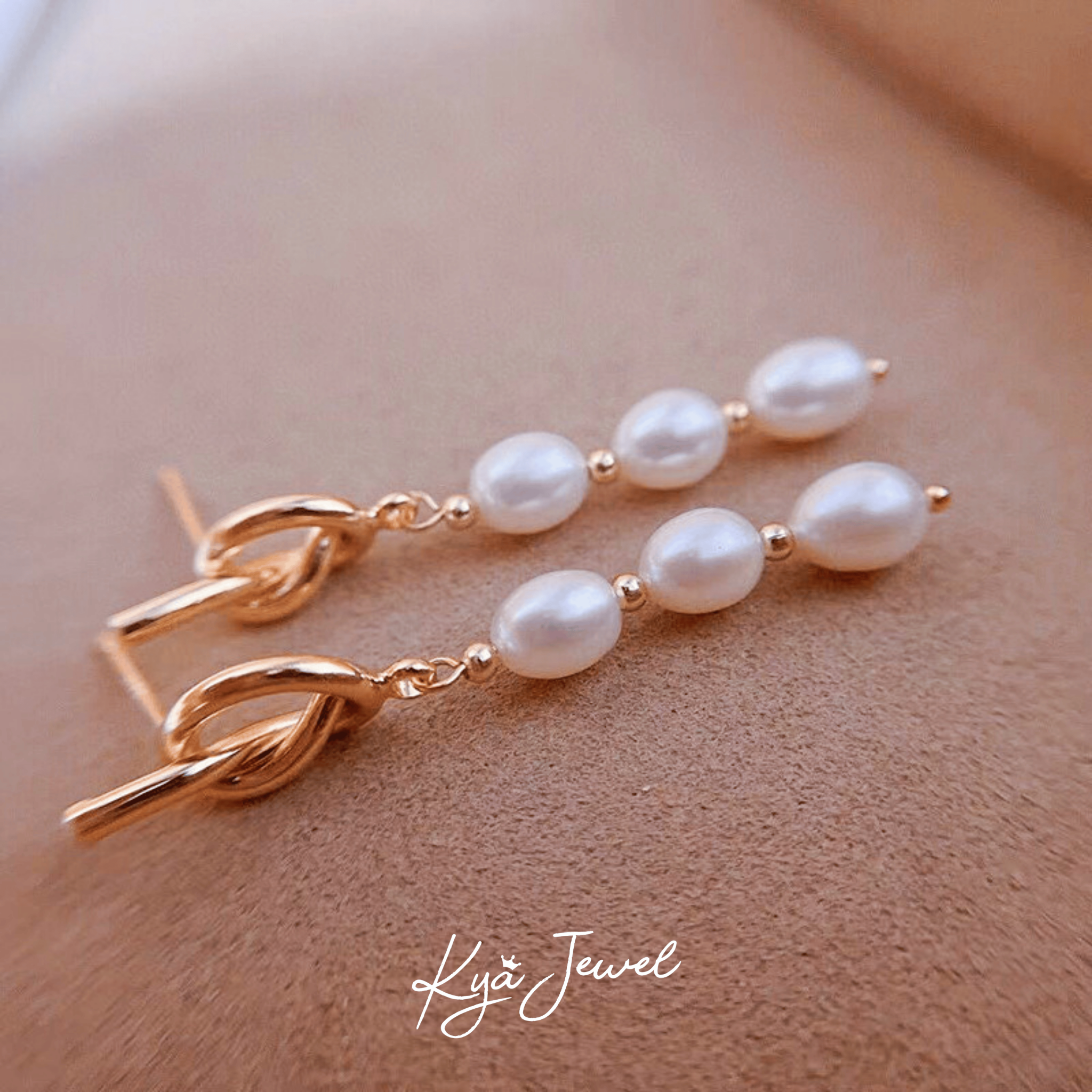 Khuyên tai nữ Knot Pearl