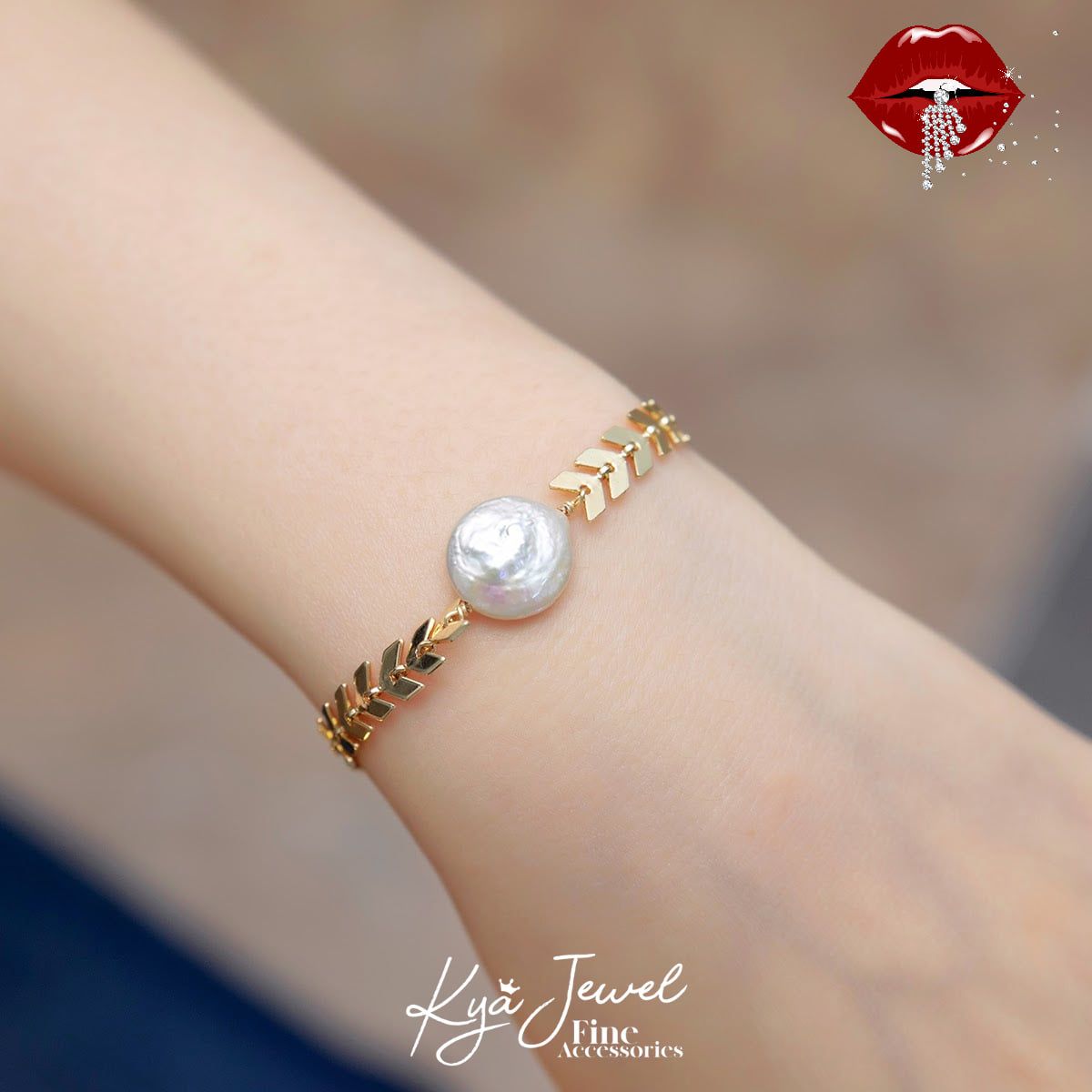 Lắc tay lúa mì ngọc trai