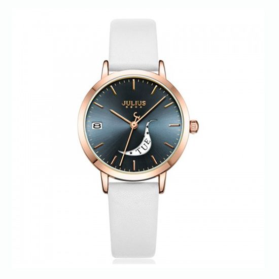 Đồng Hồ Nữ Julius Hàn Quốc Dây Da JA-1076D (Trắng)