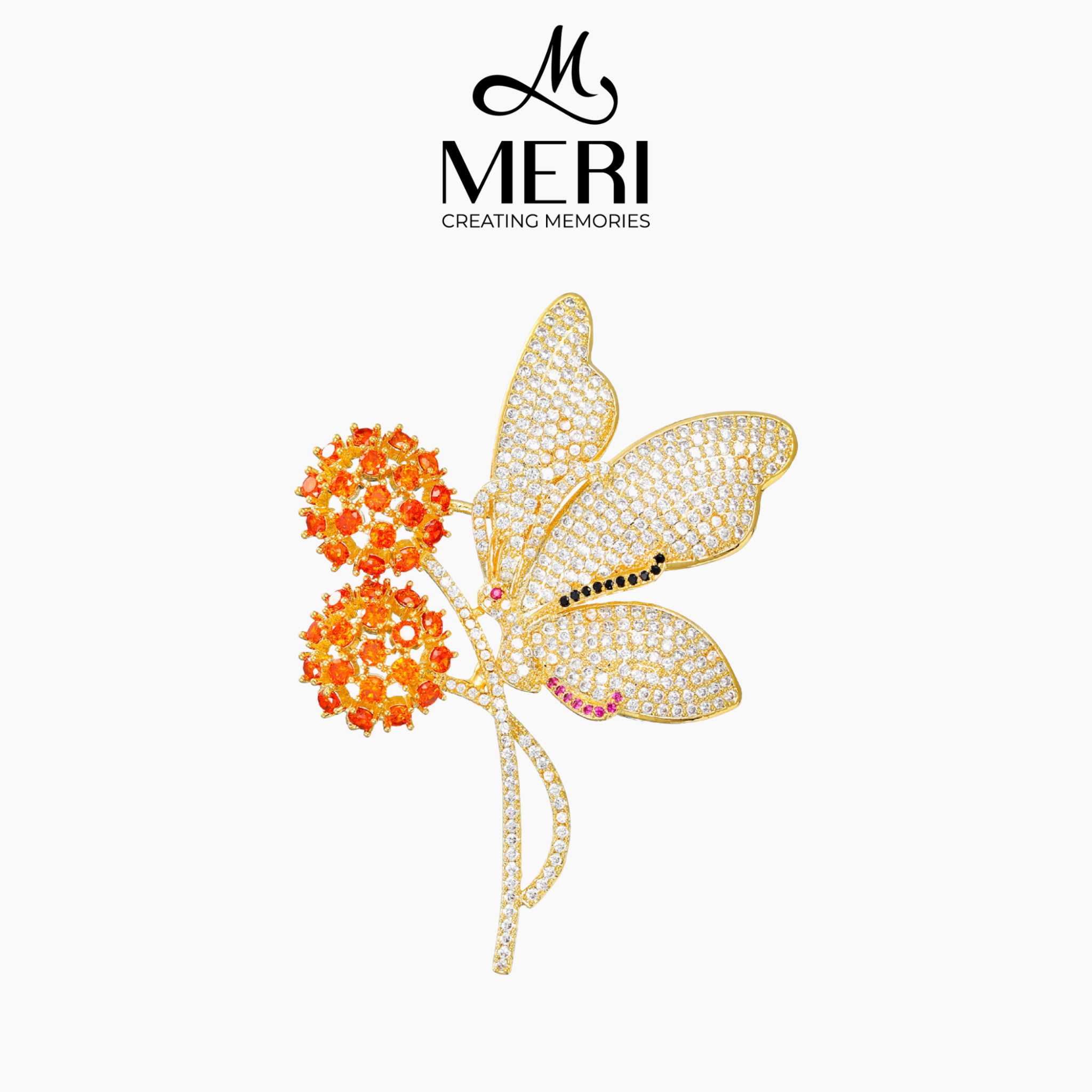 Cài áo Butterfly đậu cành hoa sặc sỡ