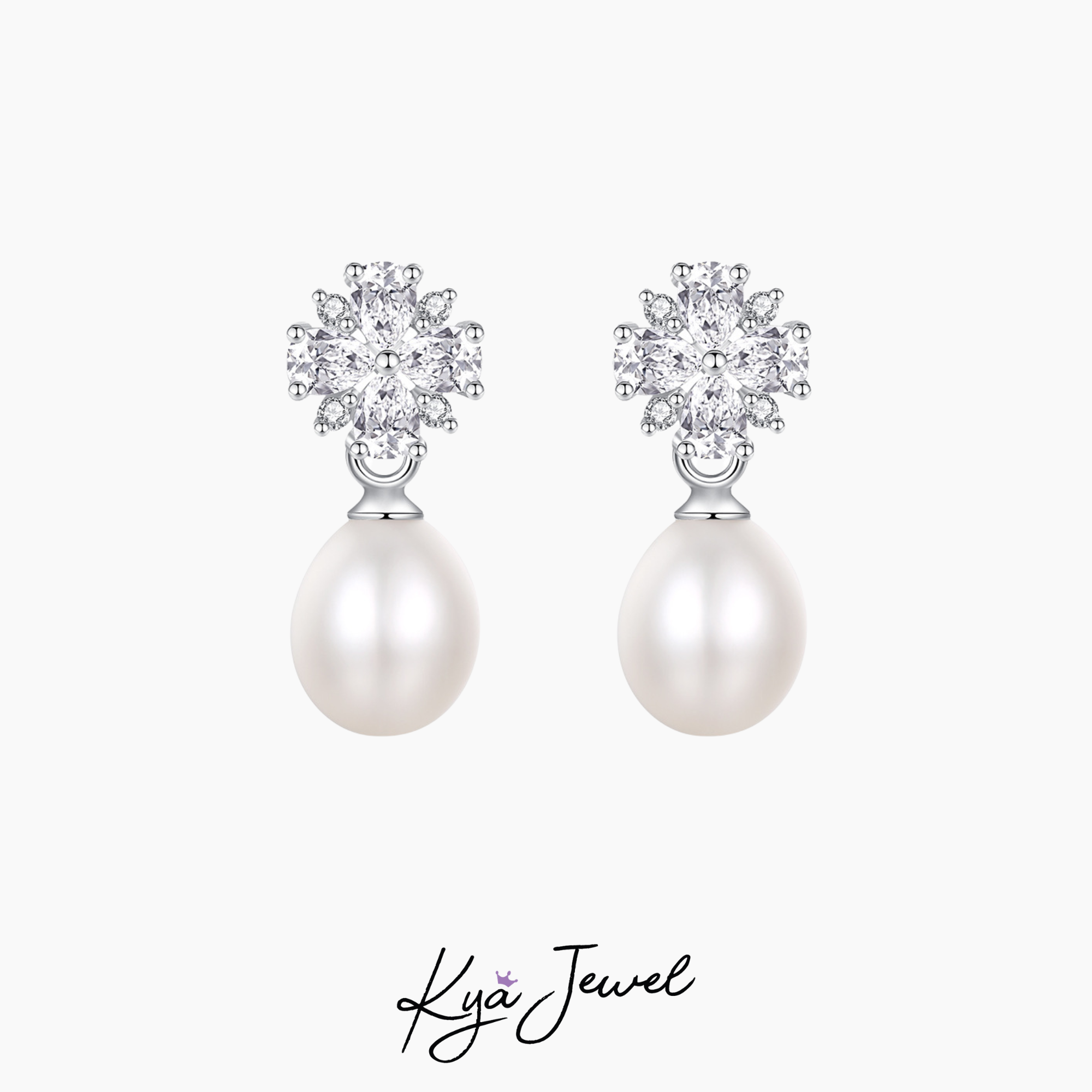Khuyên tai nữ Freshwater Pearl Floral