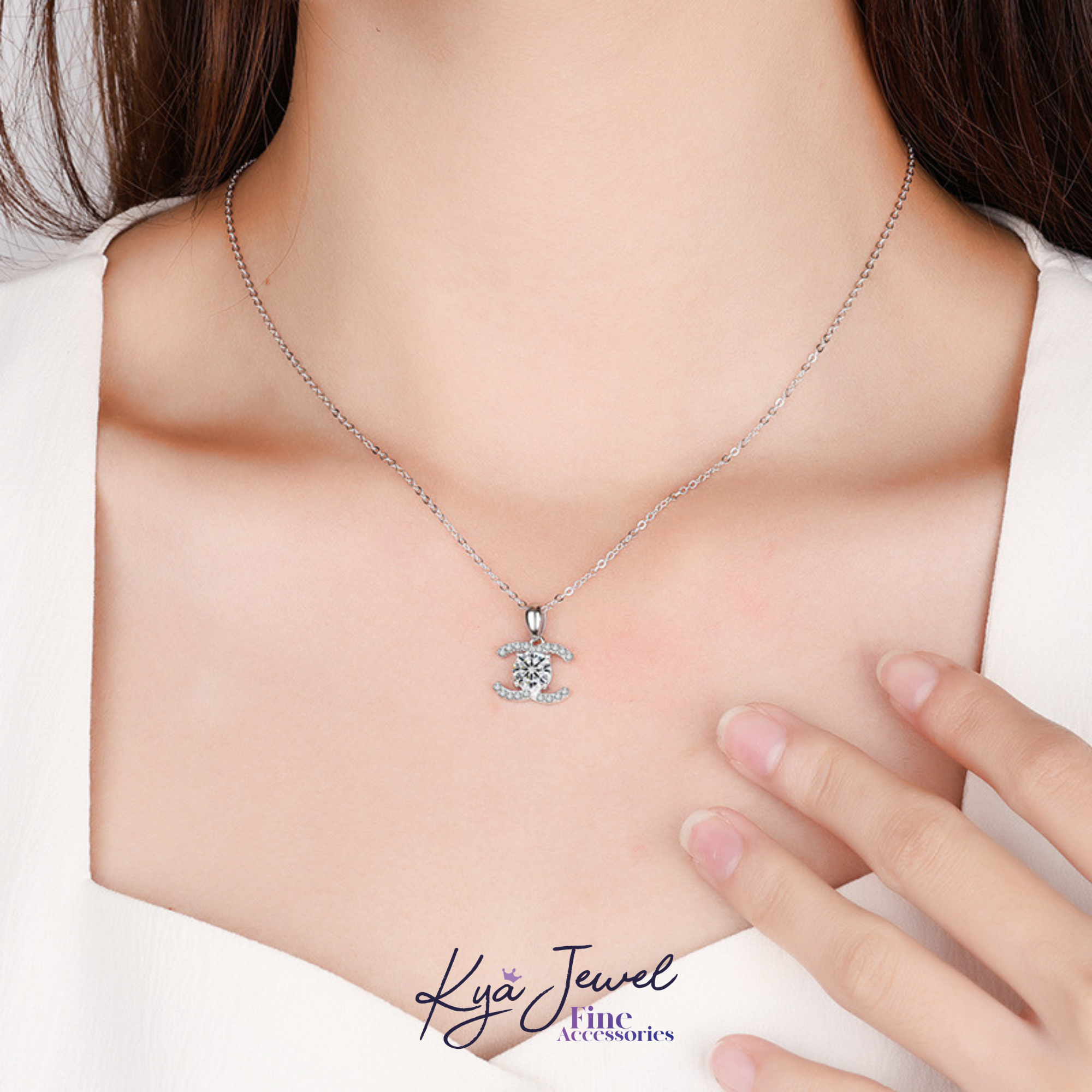 Dây chuyền nữ kim cương Moissanite Prestige