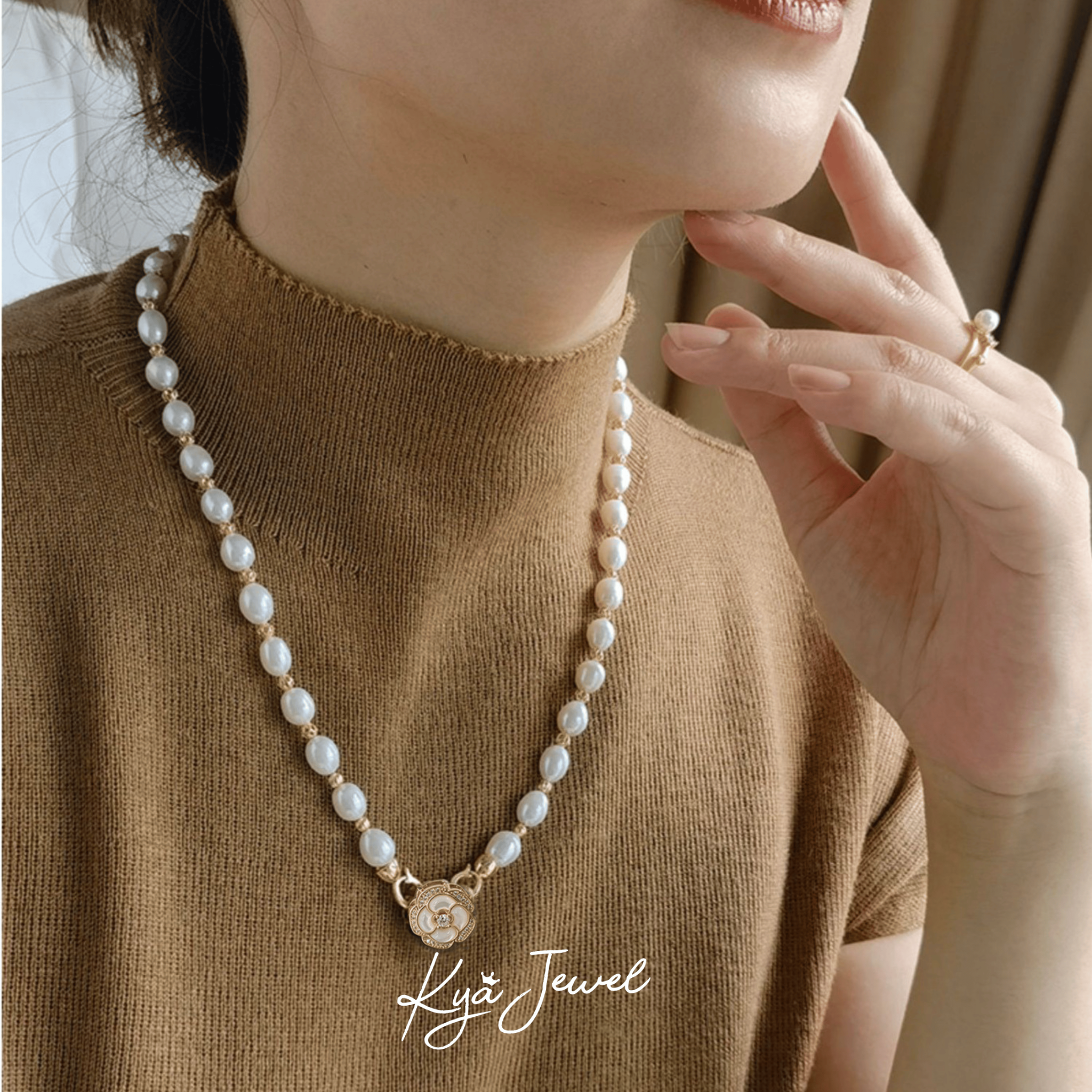 Dây chuyền nữ Rose Pearl