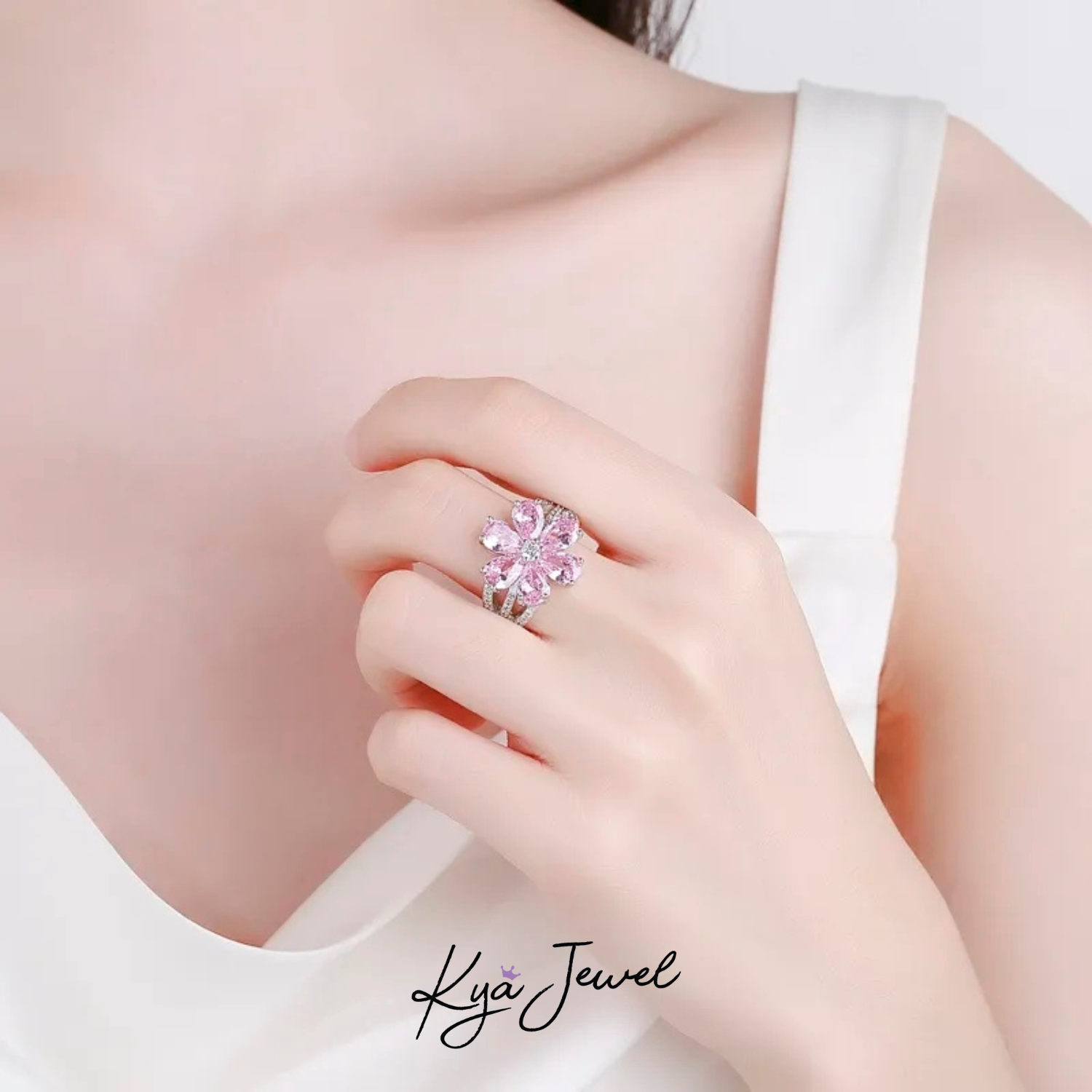 Nhẫn Pinky Floral hợp kim cao cấp