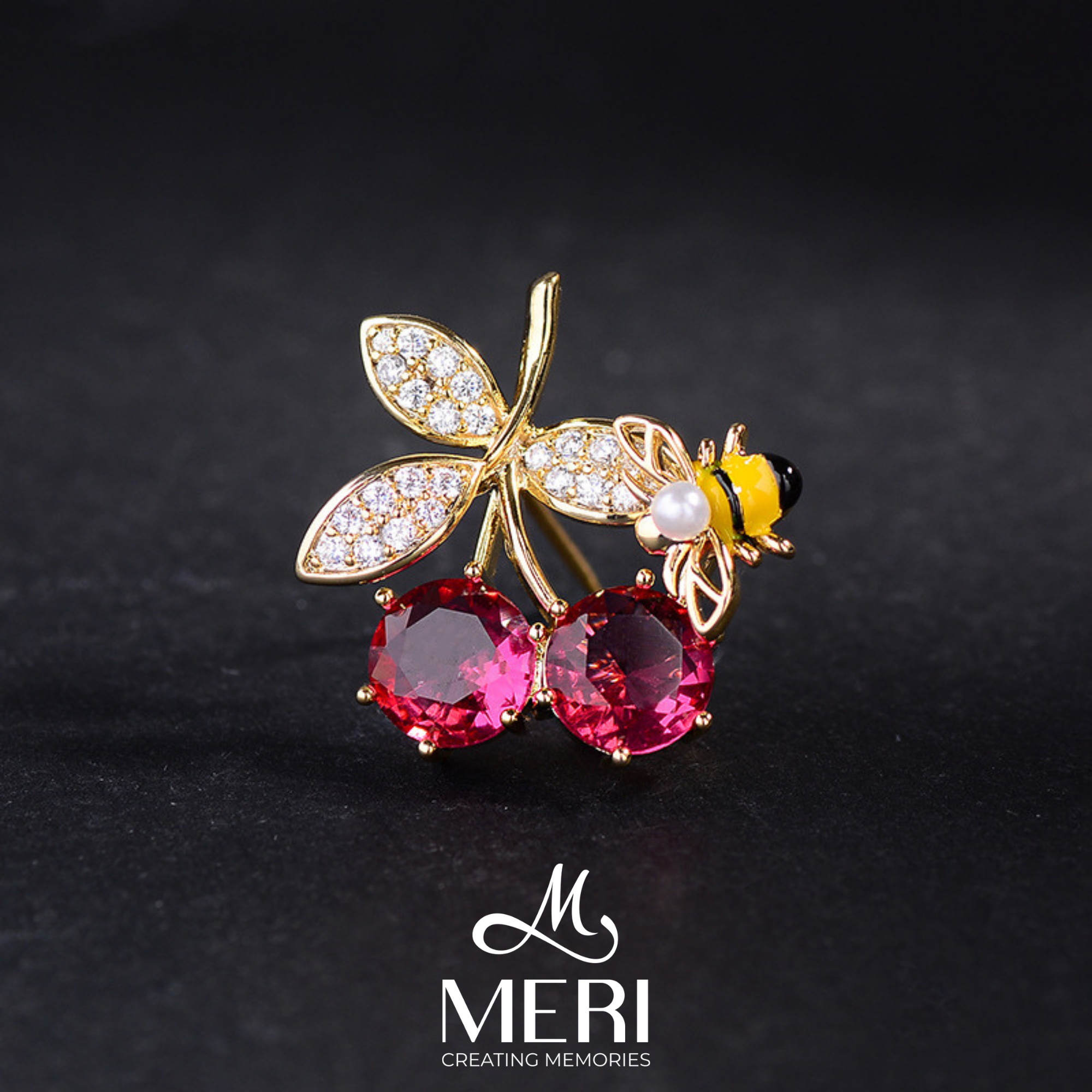 Cài áo Cherry and Bee