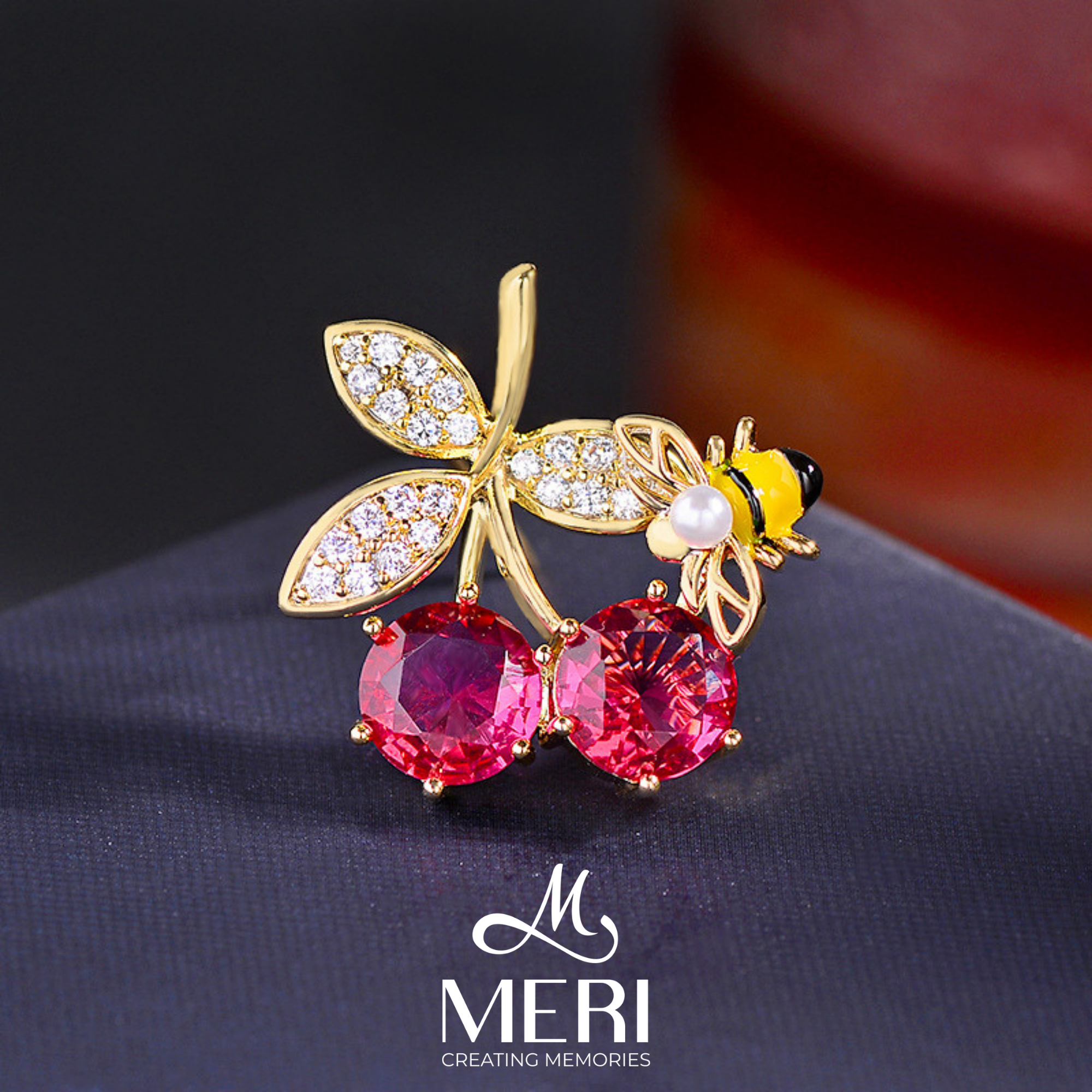 Cài áo Cherry and Bee