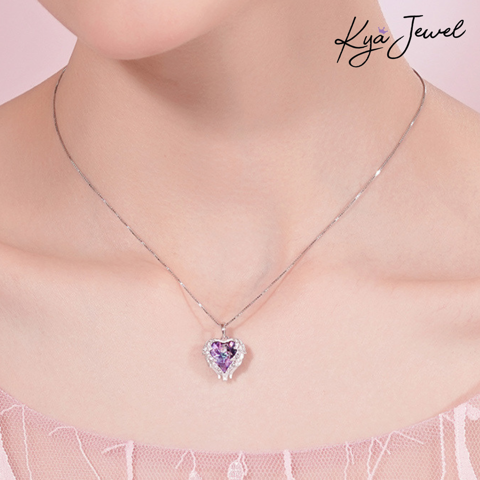 Bộ trang sức bạc tình yêu thủy chung đá Swarovski