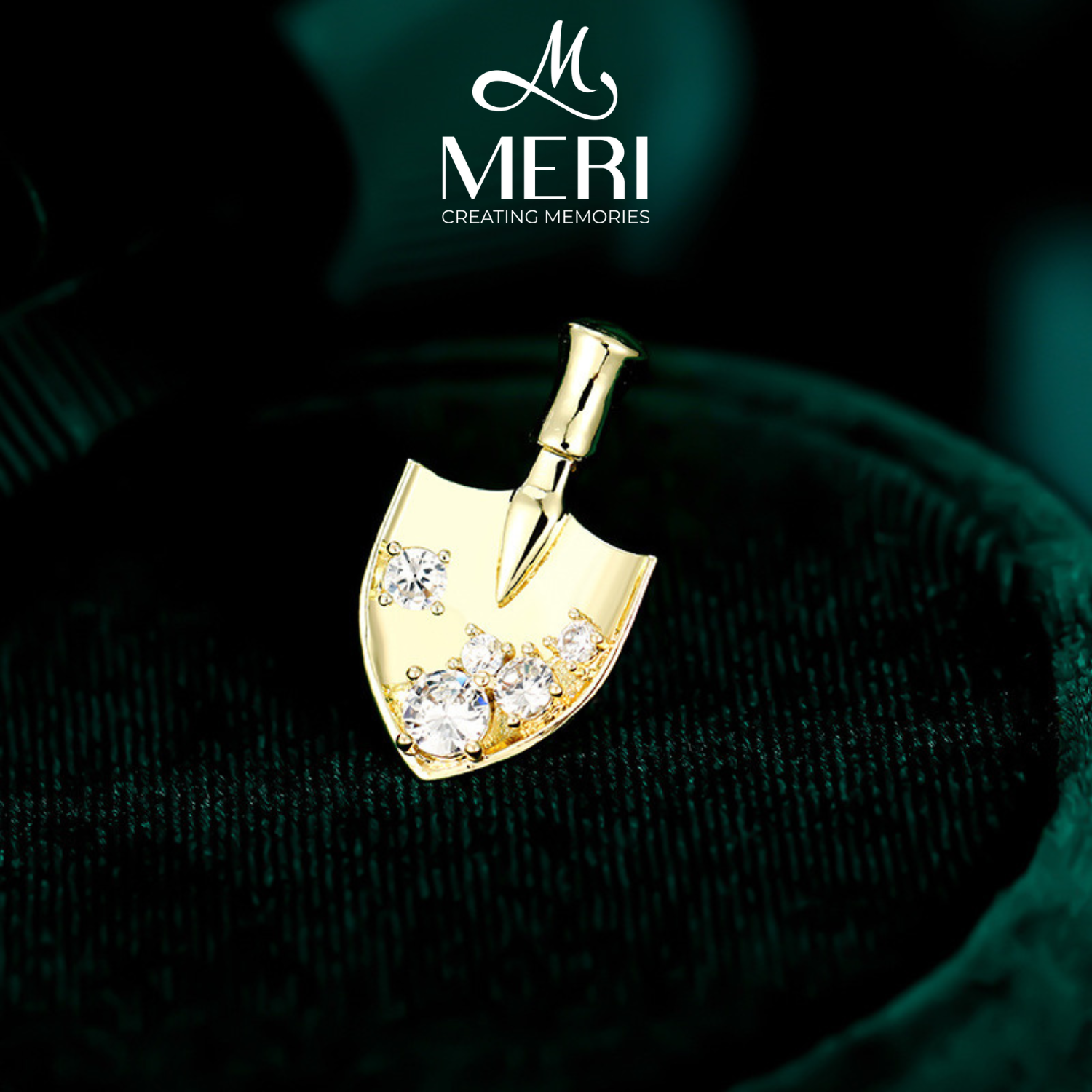Pin cài áo Spade khảm đá sang trọng