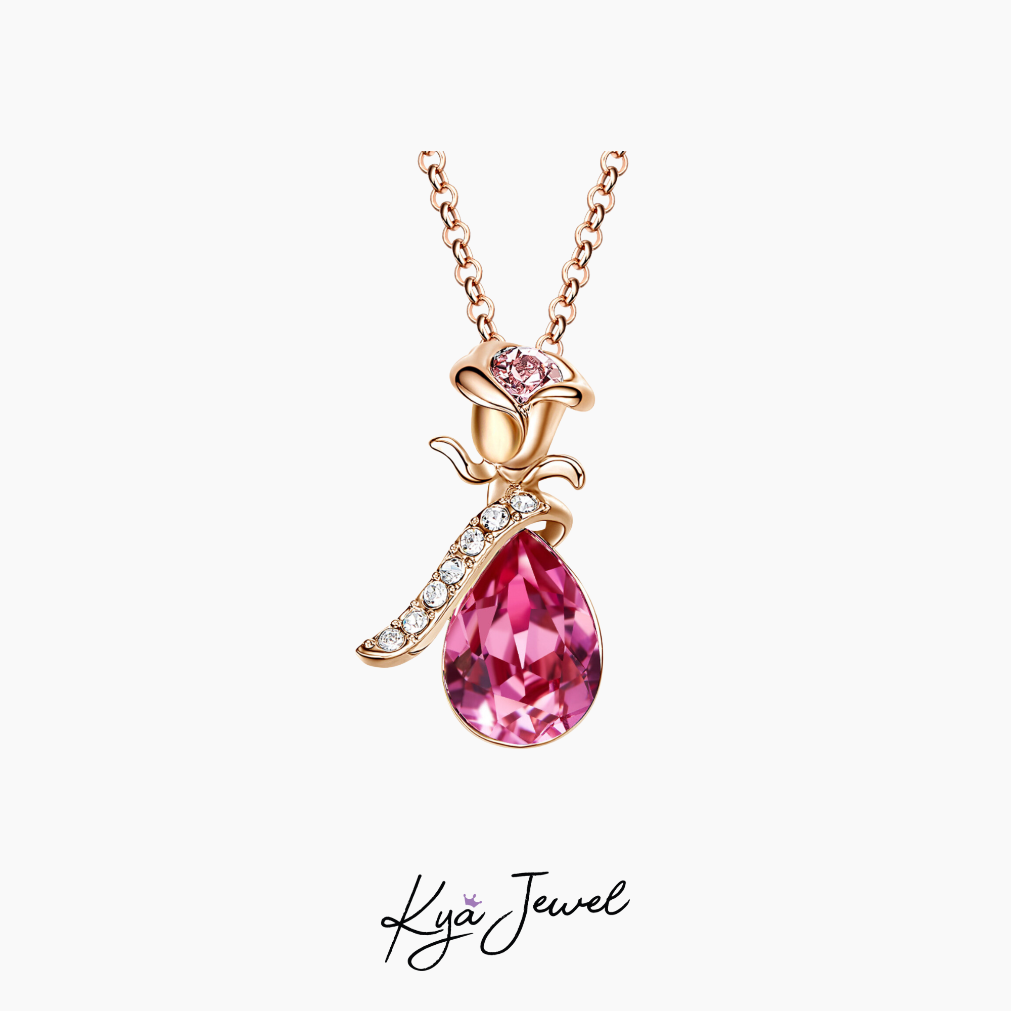 Dây chuyền nữ Golden Rose Swarovski cao cấp