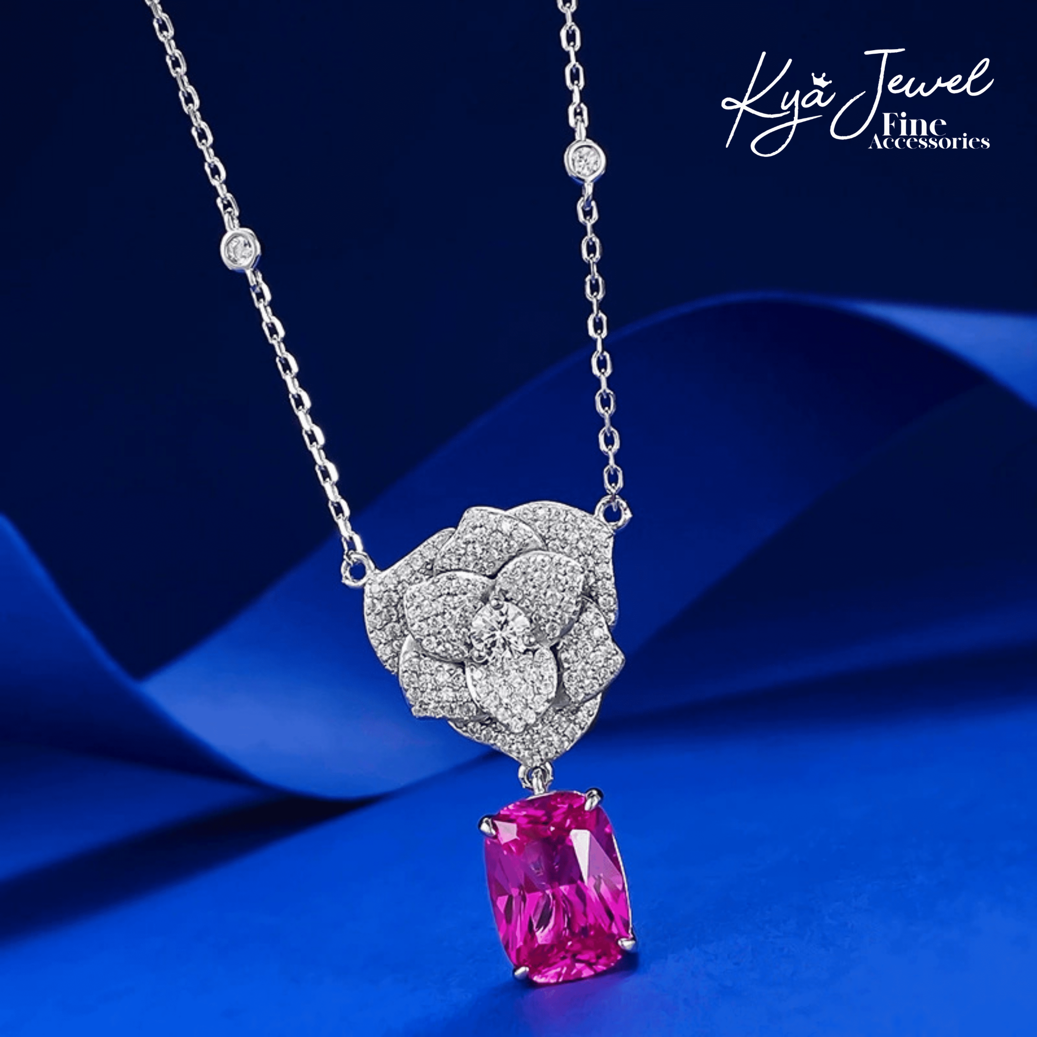Dây chuyền nữ bạc Ý Charming Camellia