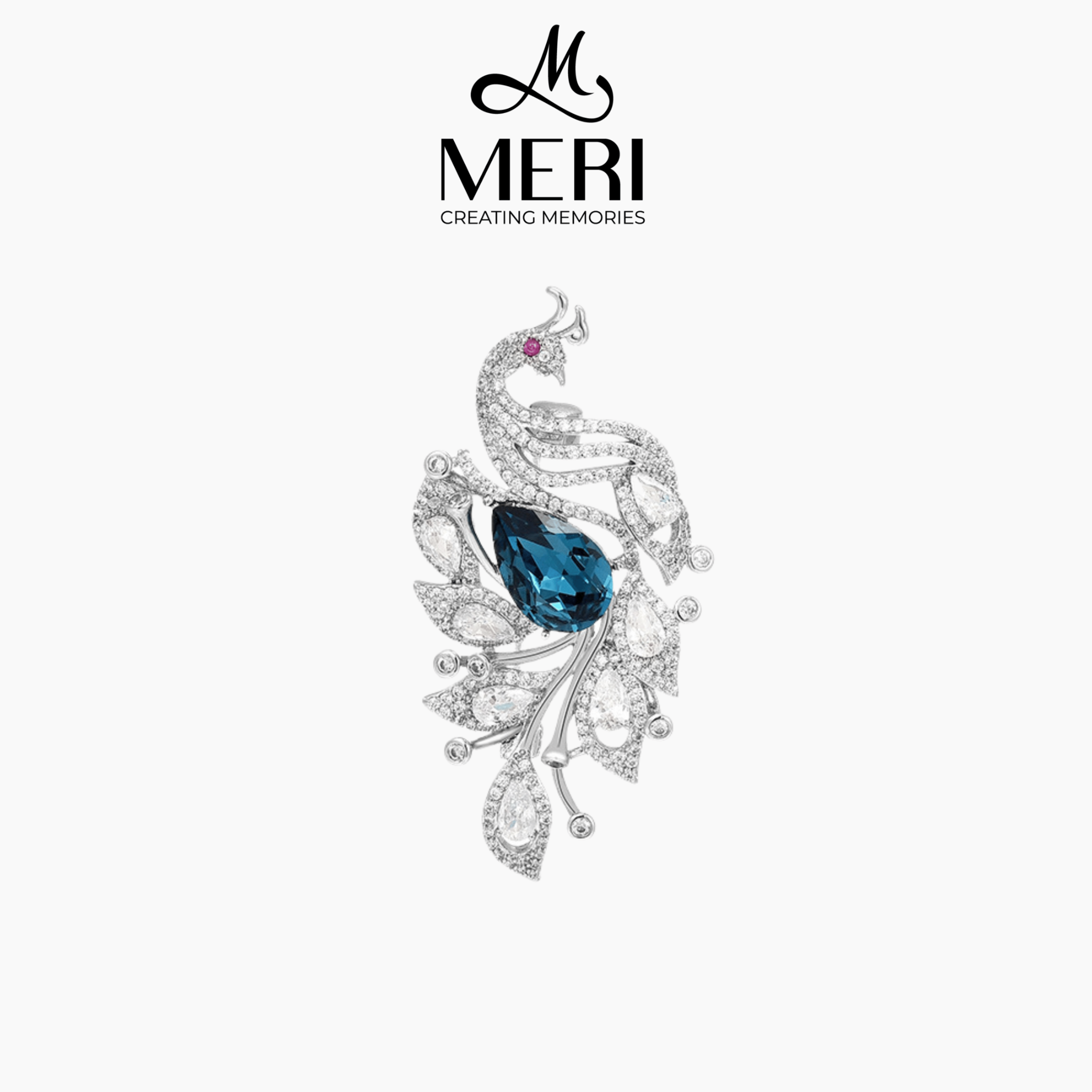 Cài áo Sapphire Peacock