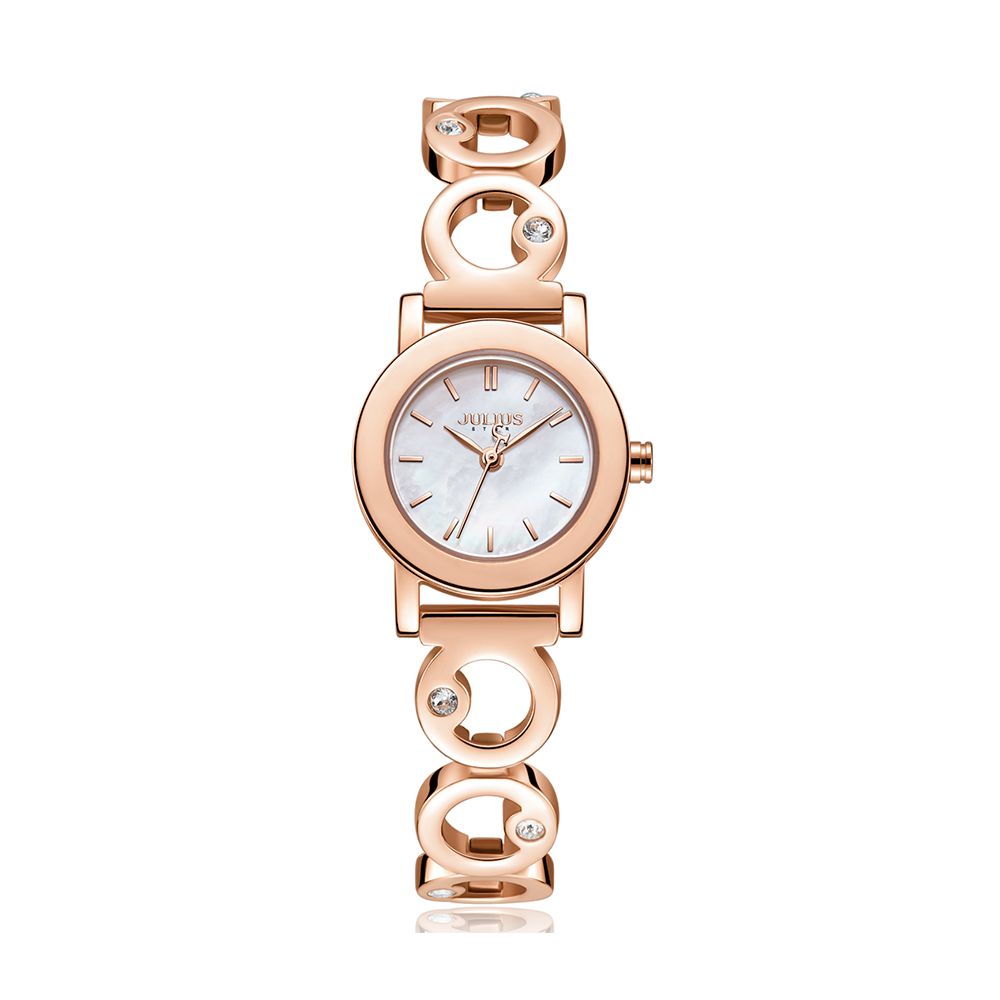 Đồng Hồ Nữ JS-056D Julius Hàn Quốc Kính Sapphire (Vàng Hồng)