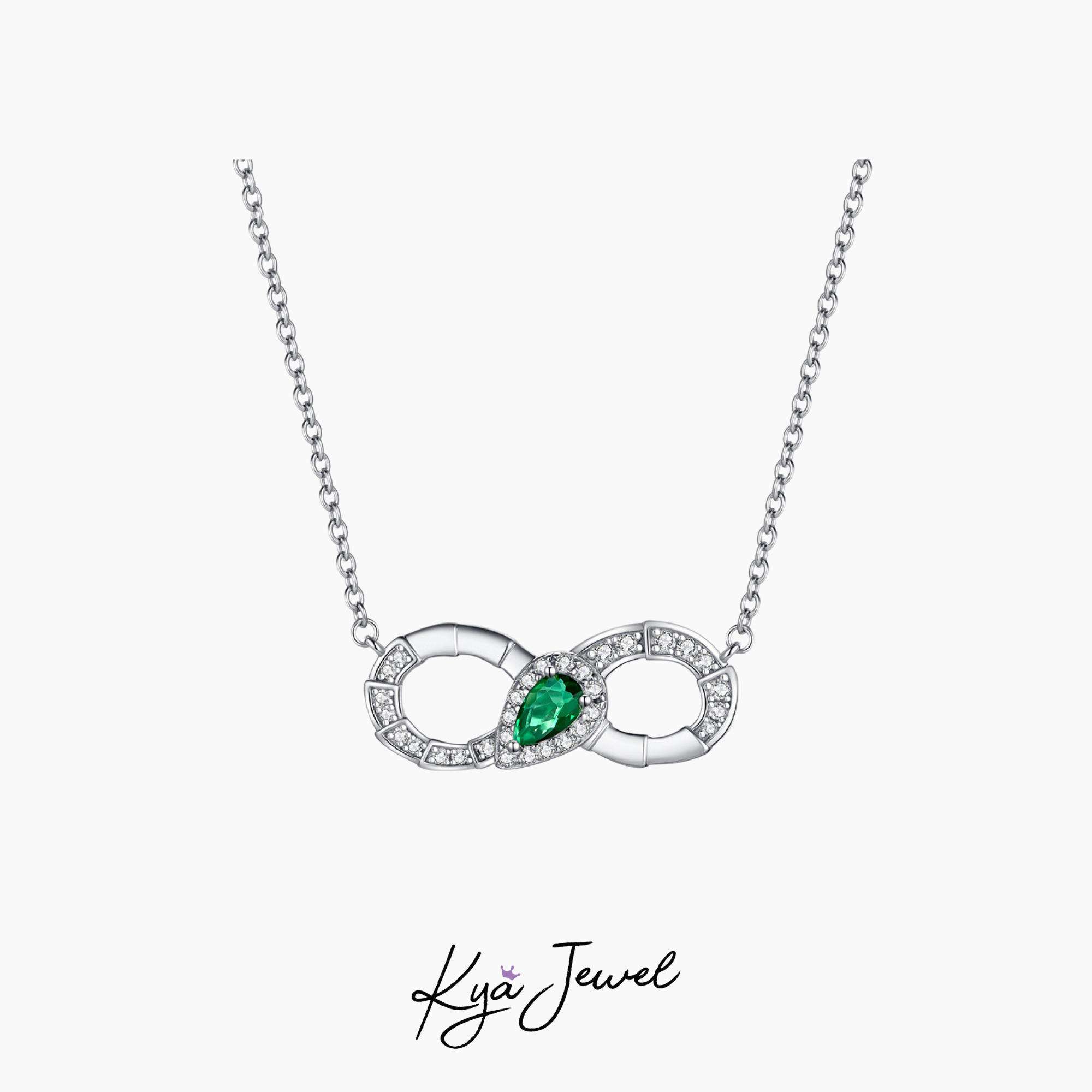Bộ trang sức Swarovski Love cao cấp xanh pha lê