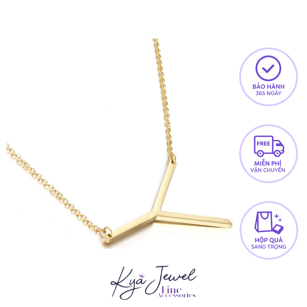 Dây chuyền nữ đẹp mặt chữ thời trang chất liệu titan không gỉ