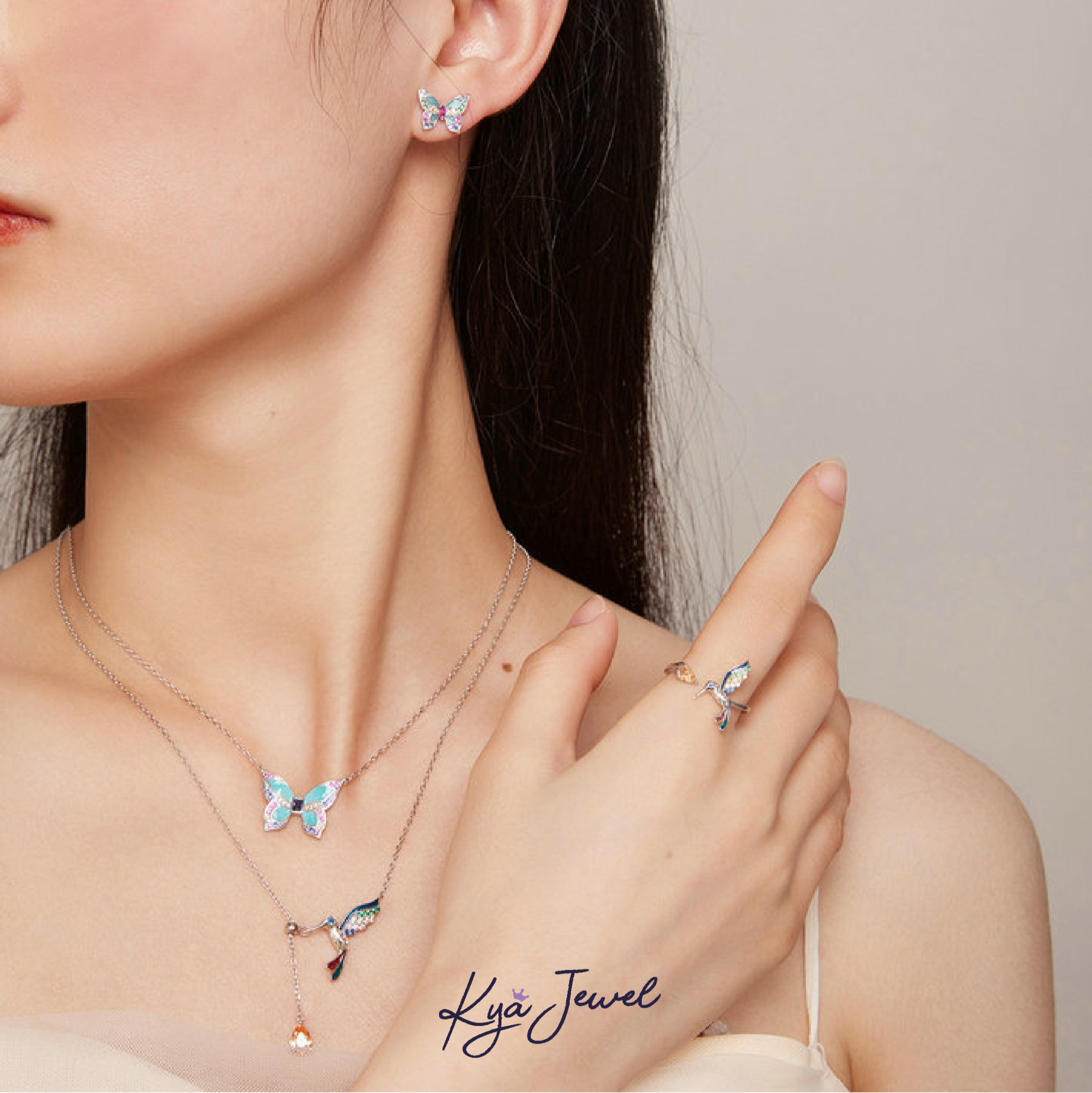 Bộ trang sức nữ Butterfly đá CZ cao cấp