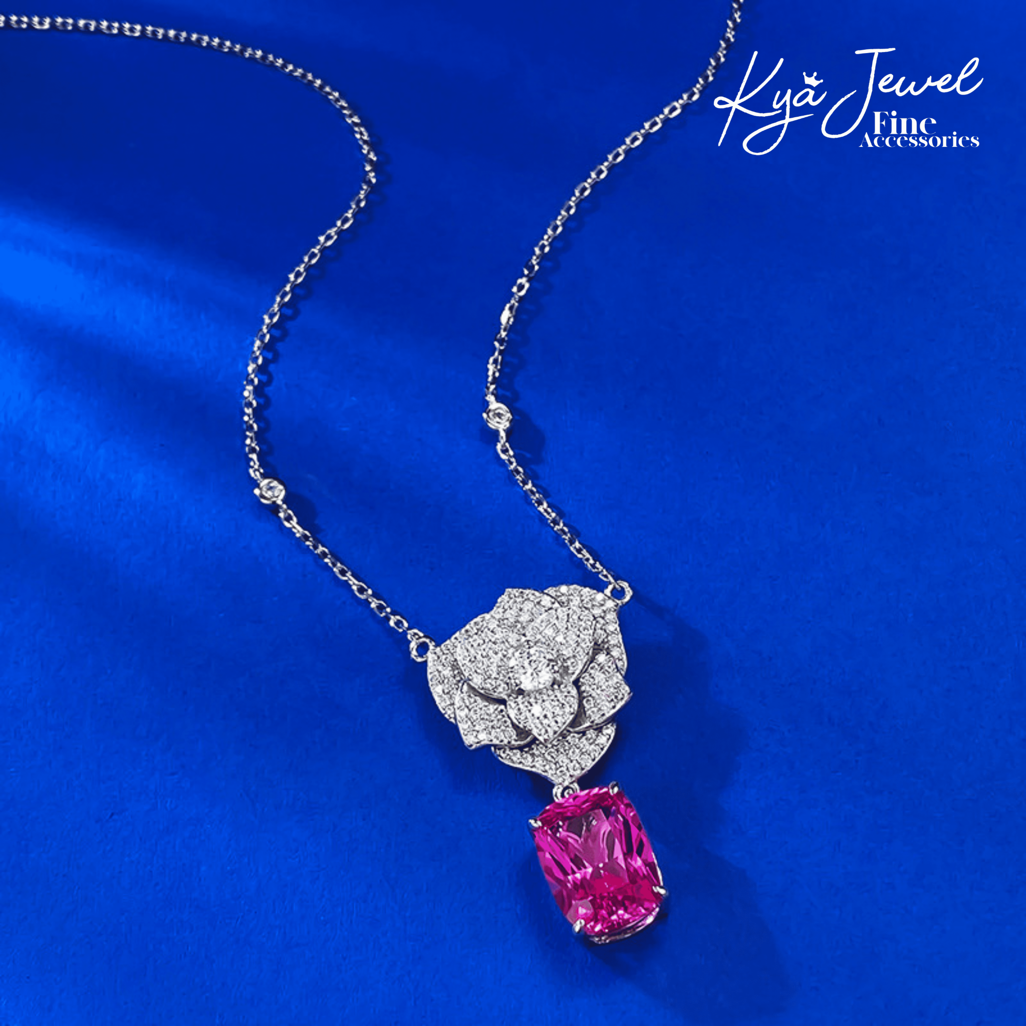 Dây chuyền nữ bạc Ý Charming Camellia