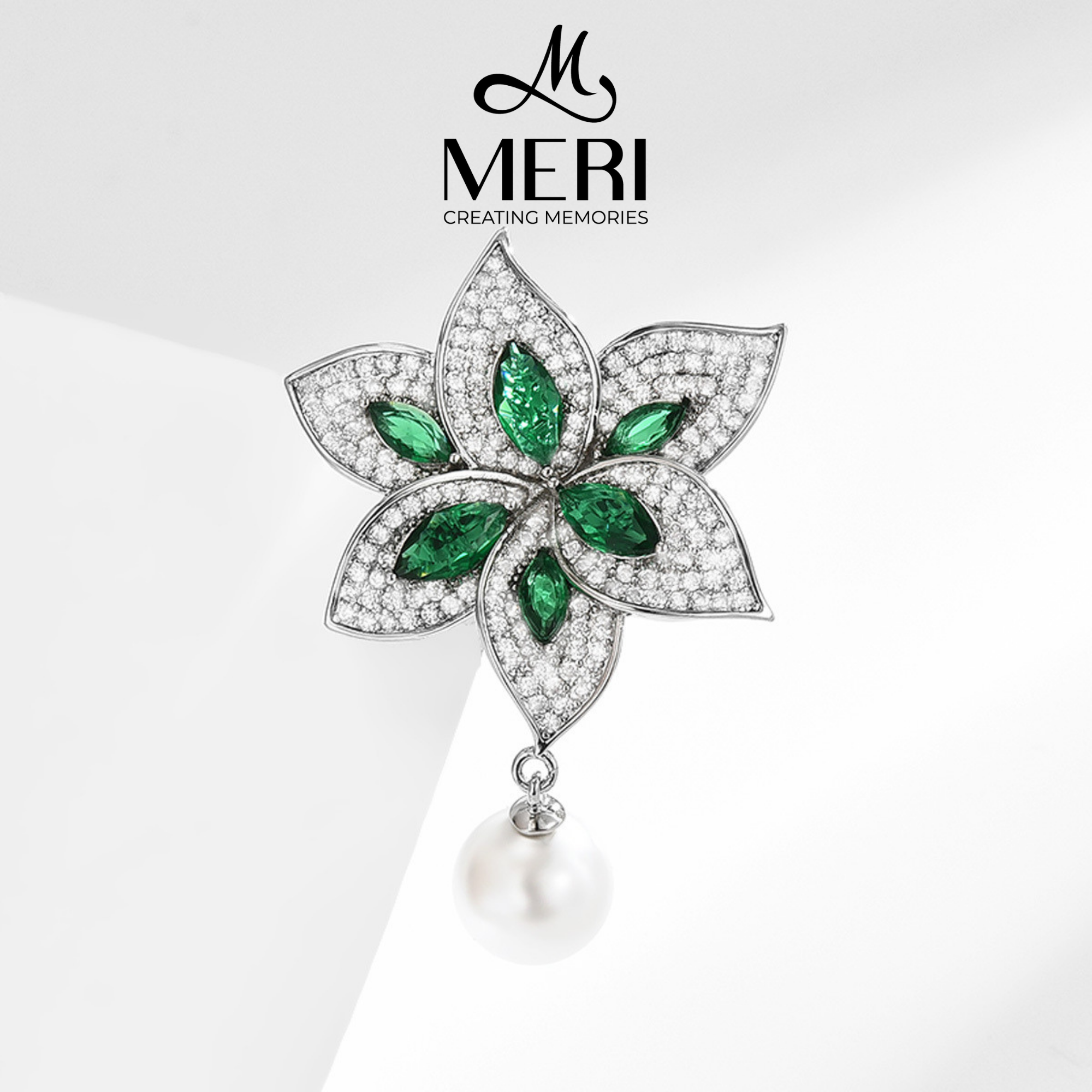 Pin cài áo Emerald Bloom