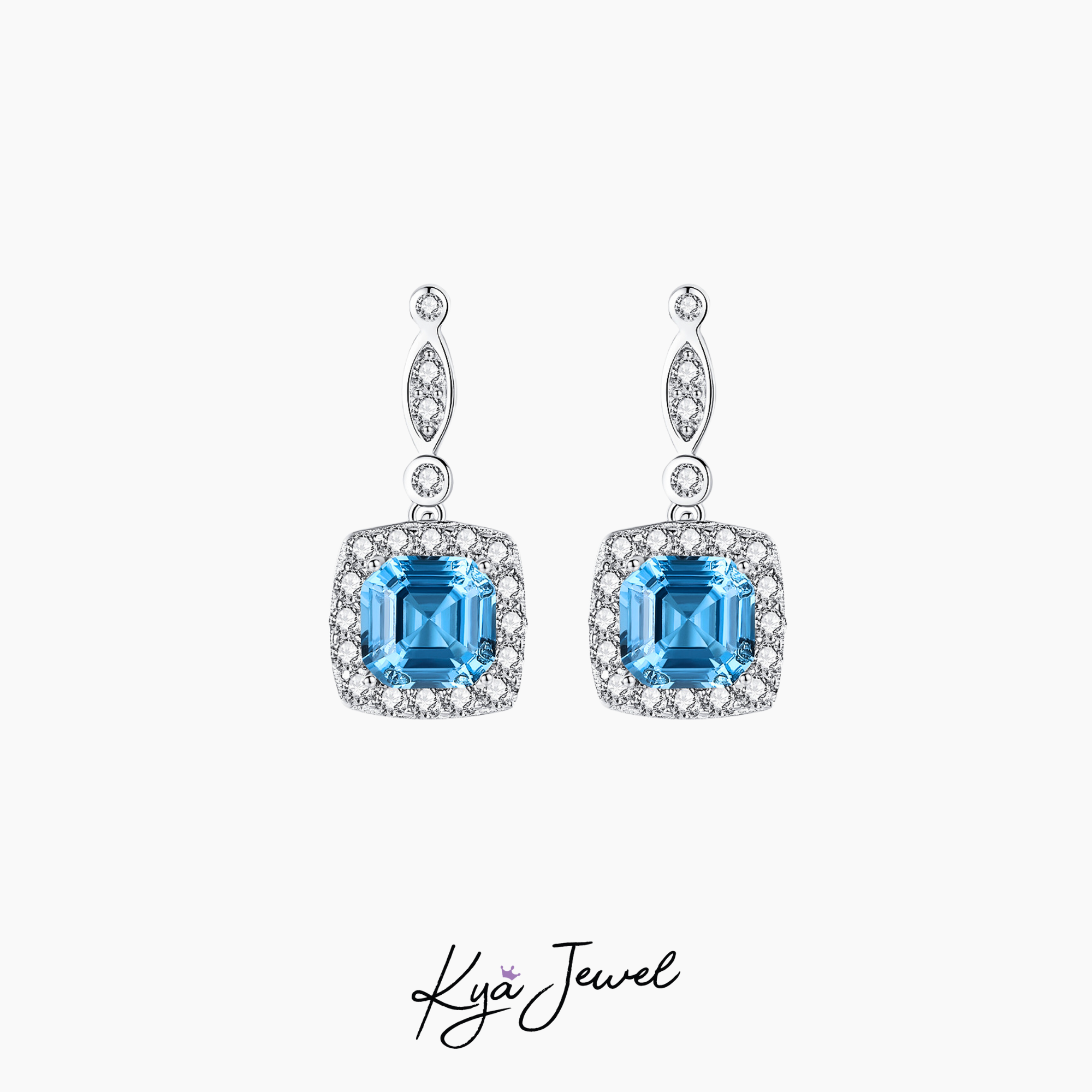 Khuyên tai nữ Blue đá CZ cao cấp