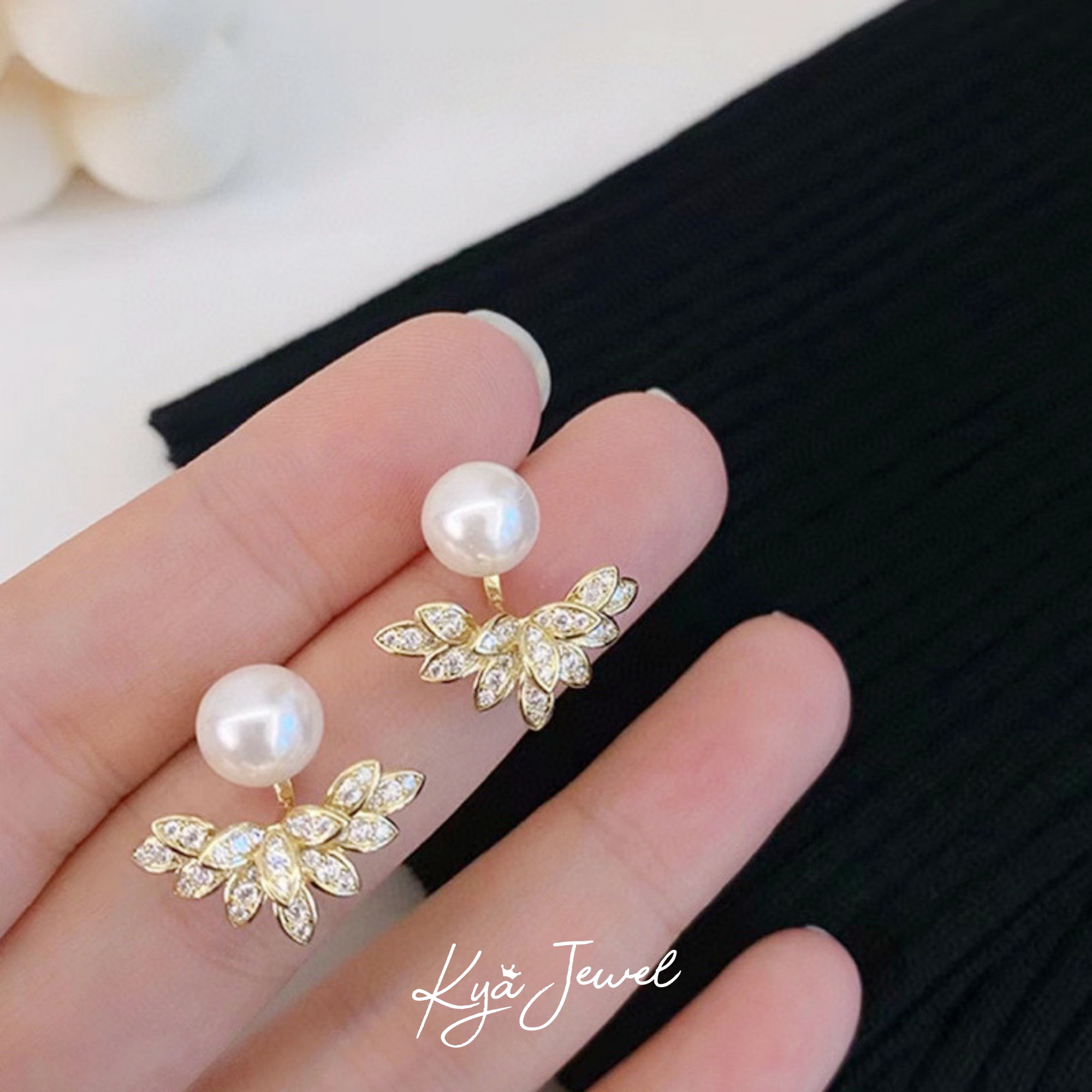 Khuyên tai nữ Twinkling Leaf Pearl