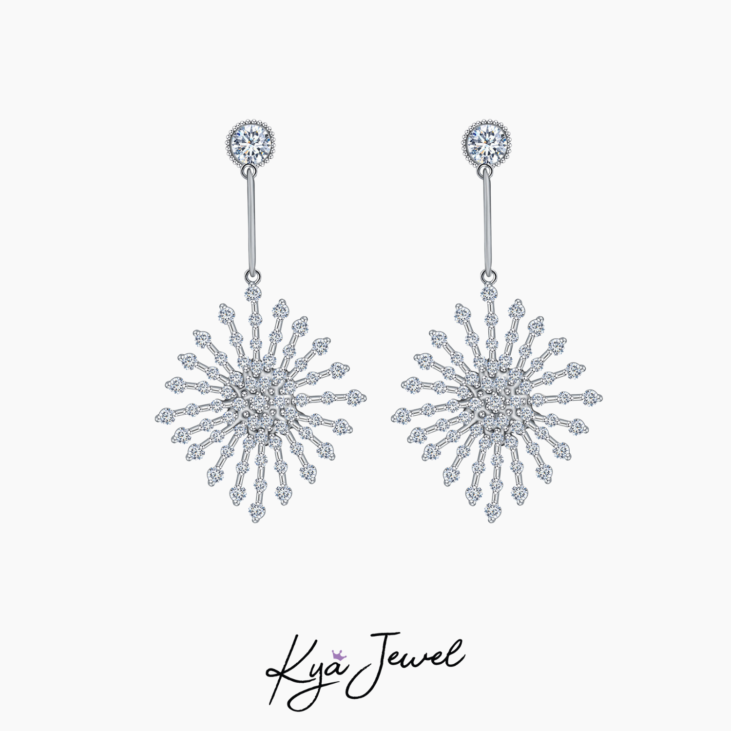 Khuyên tai nữ Snowflake Sparkle