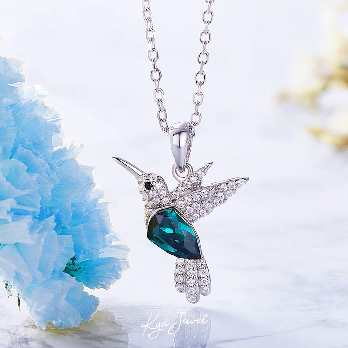 Bộ trang sức chim ruồi đá Swarovski