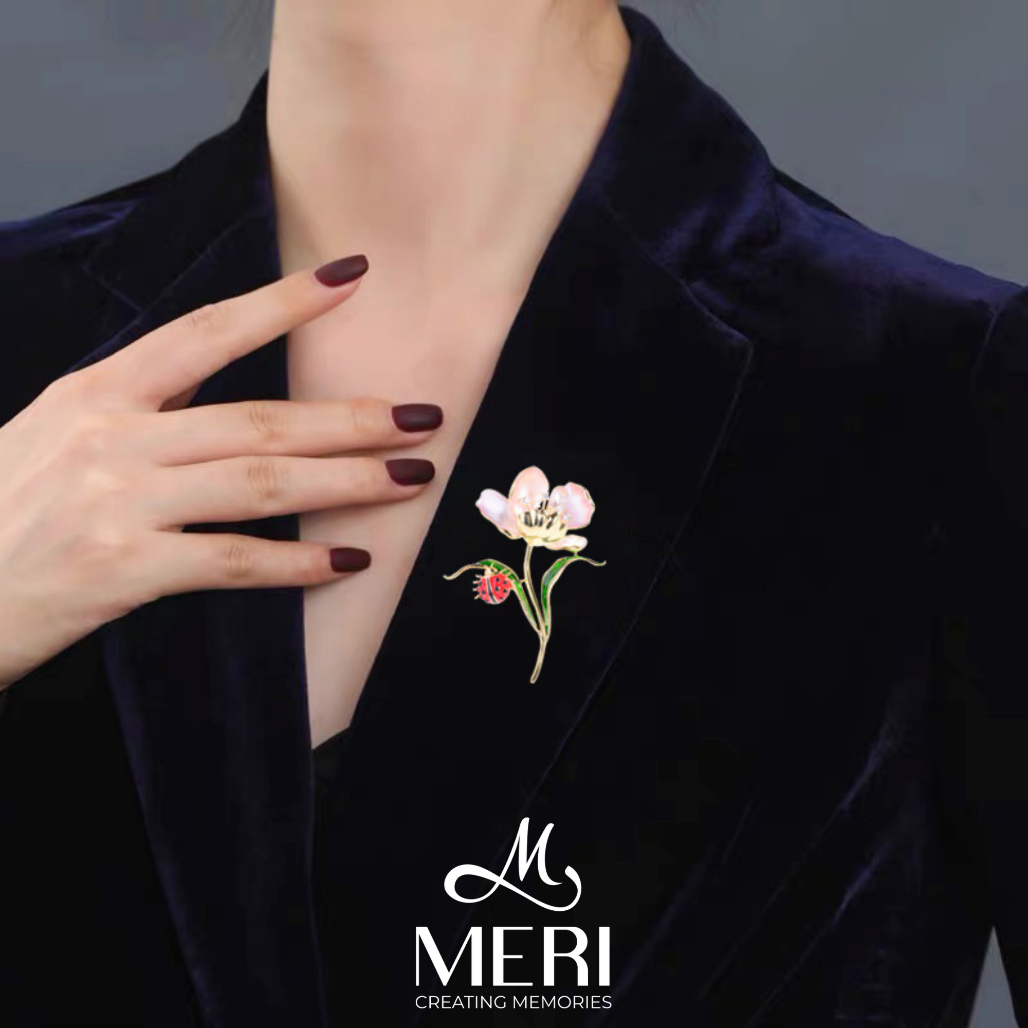 Cài áo nhành hoa và bọ cánh cam