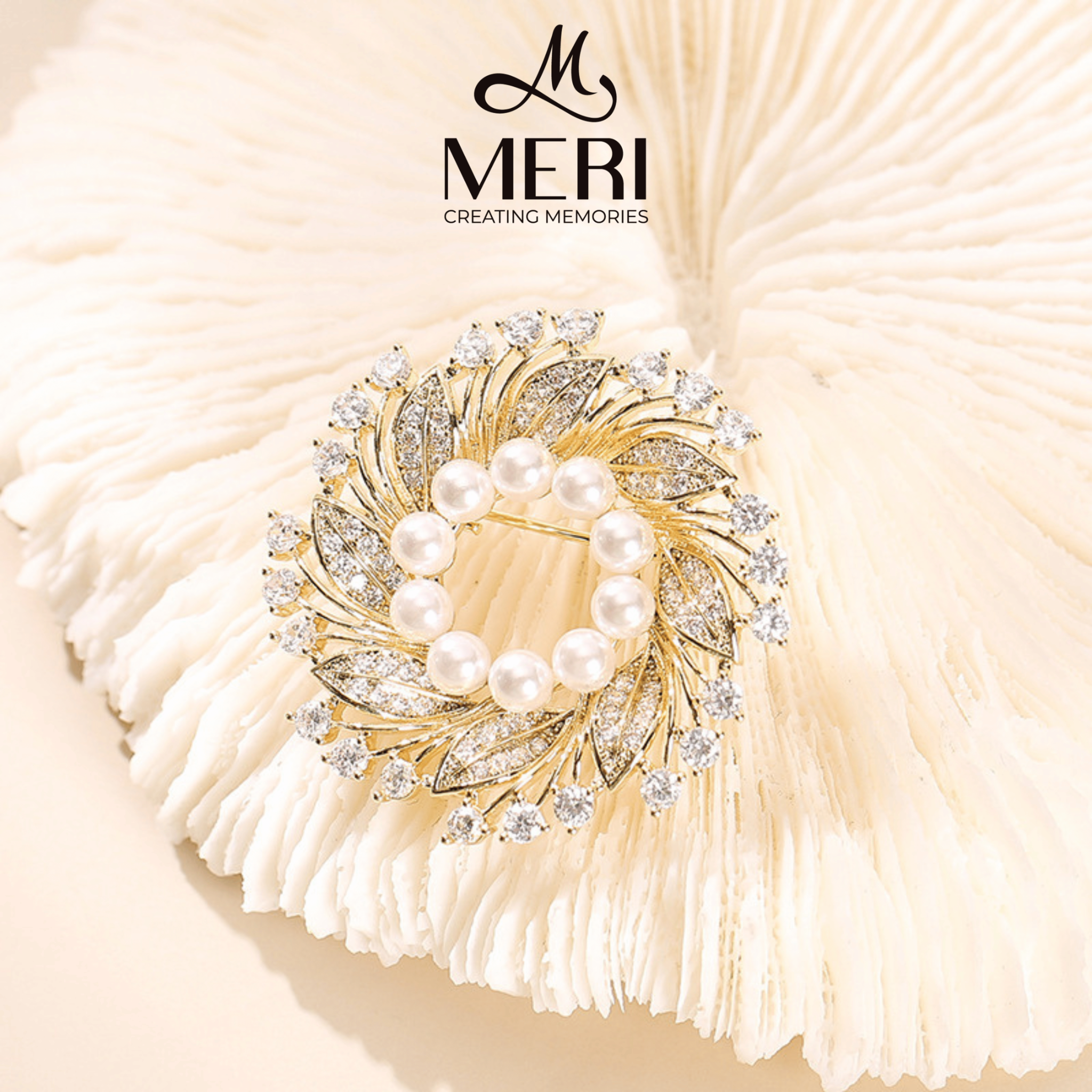 Cài áo Pearl Wreath