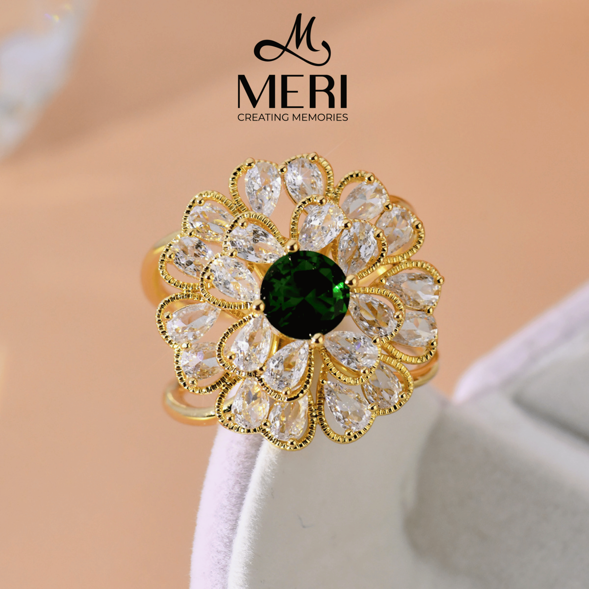 Cài khăn Emerald Flora