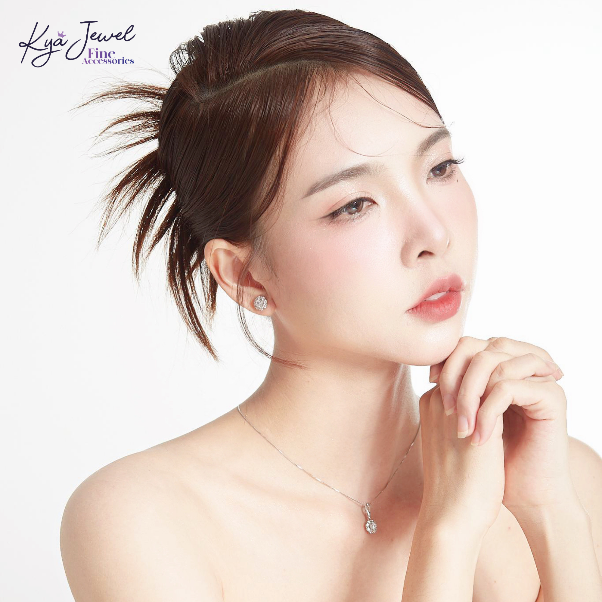 Khuyên tai nữ bạc Ý Hoa mai cao cấp