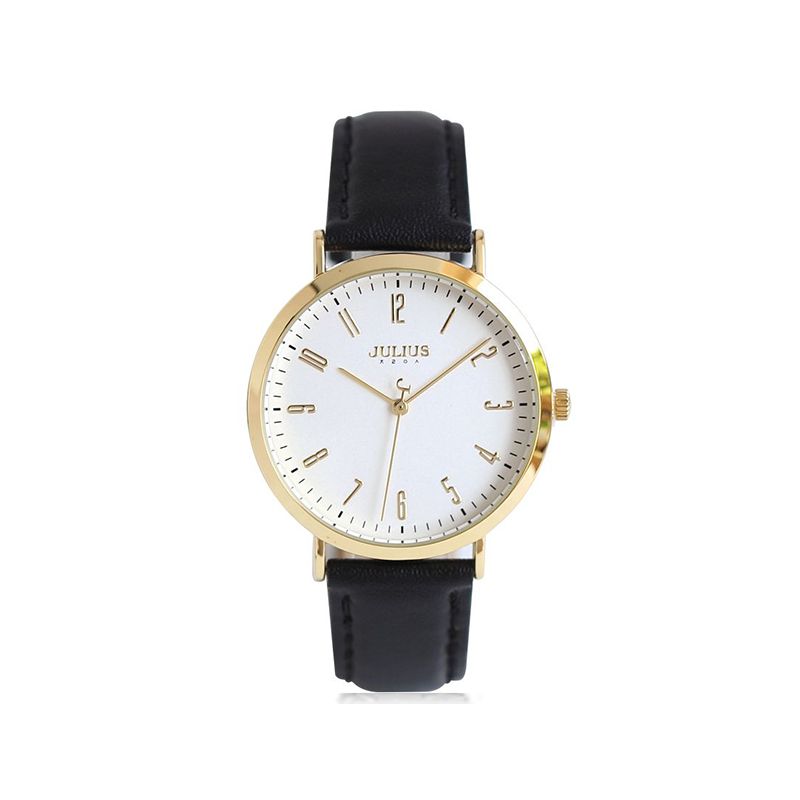 Đồng Hồ Nữ JA-1017B Julius Hàn Quốc dây da (Đen)