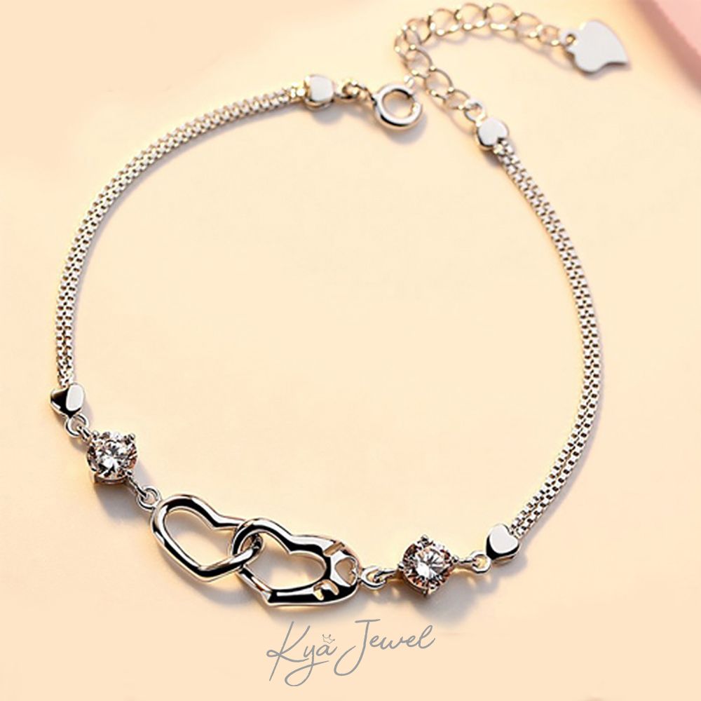 Lắc tay trái tim đan xen