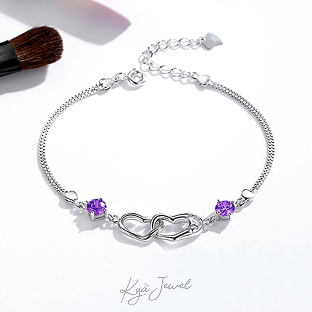 Lắc tay trái tim đan xen