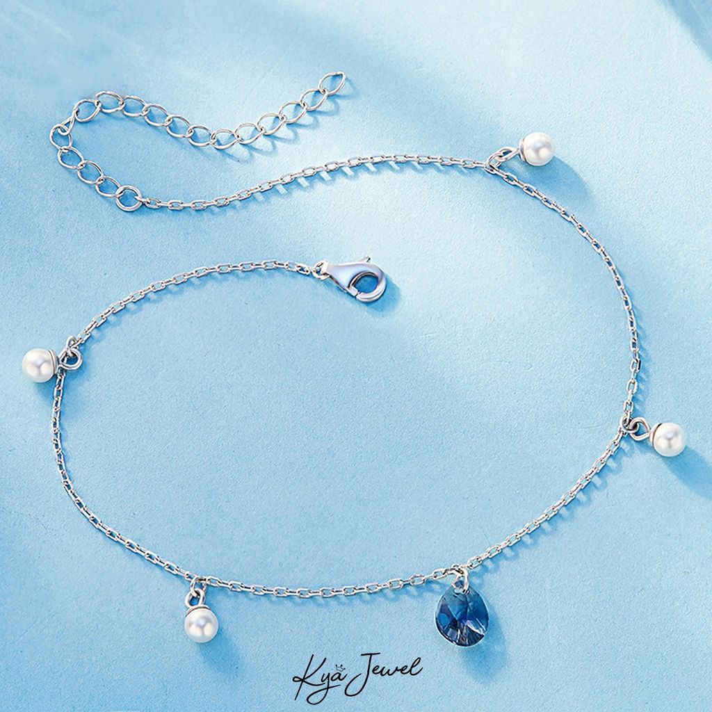 Lắc tay pha lê Swarovski xanh dương ấn tượng