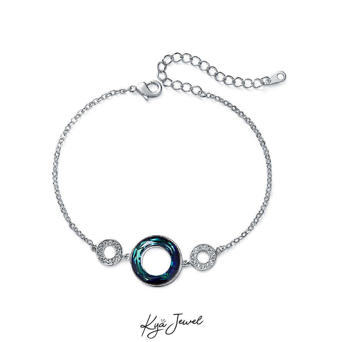 Lắc tay mặt đá Swarovski tròn sang trọng