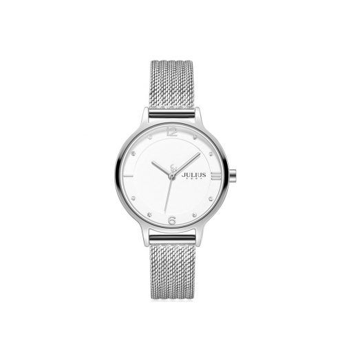 Đồng Hồ Nữ JA-1251A Julius Hàn Quốc Dây Da (Bạc)