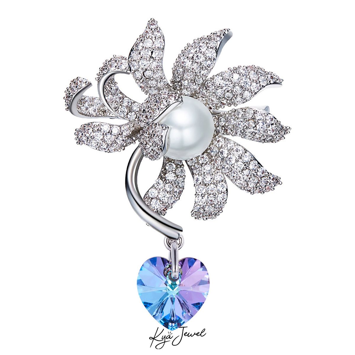 Cài áo hoa mặt trời đá Swarovski