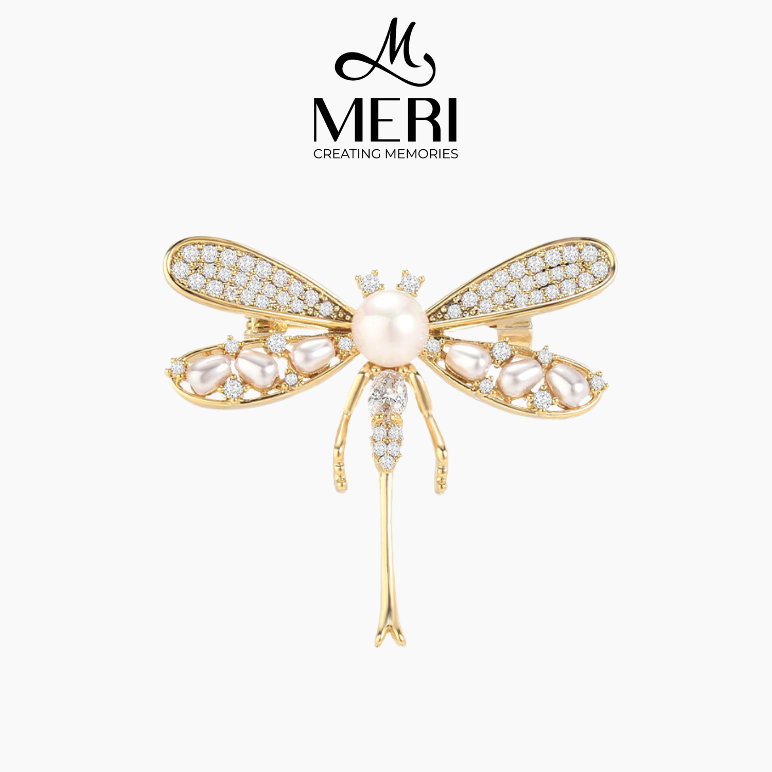 Cài áo Butterfly khảm ngọc trai