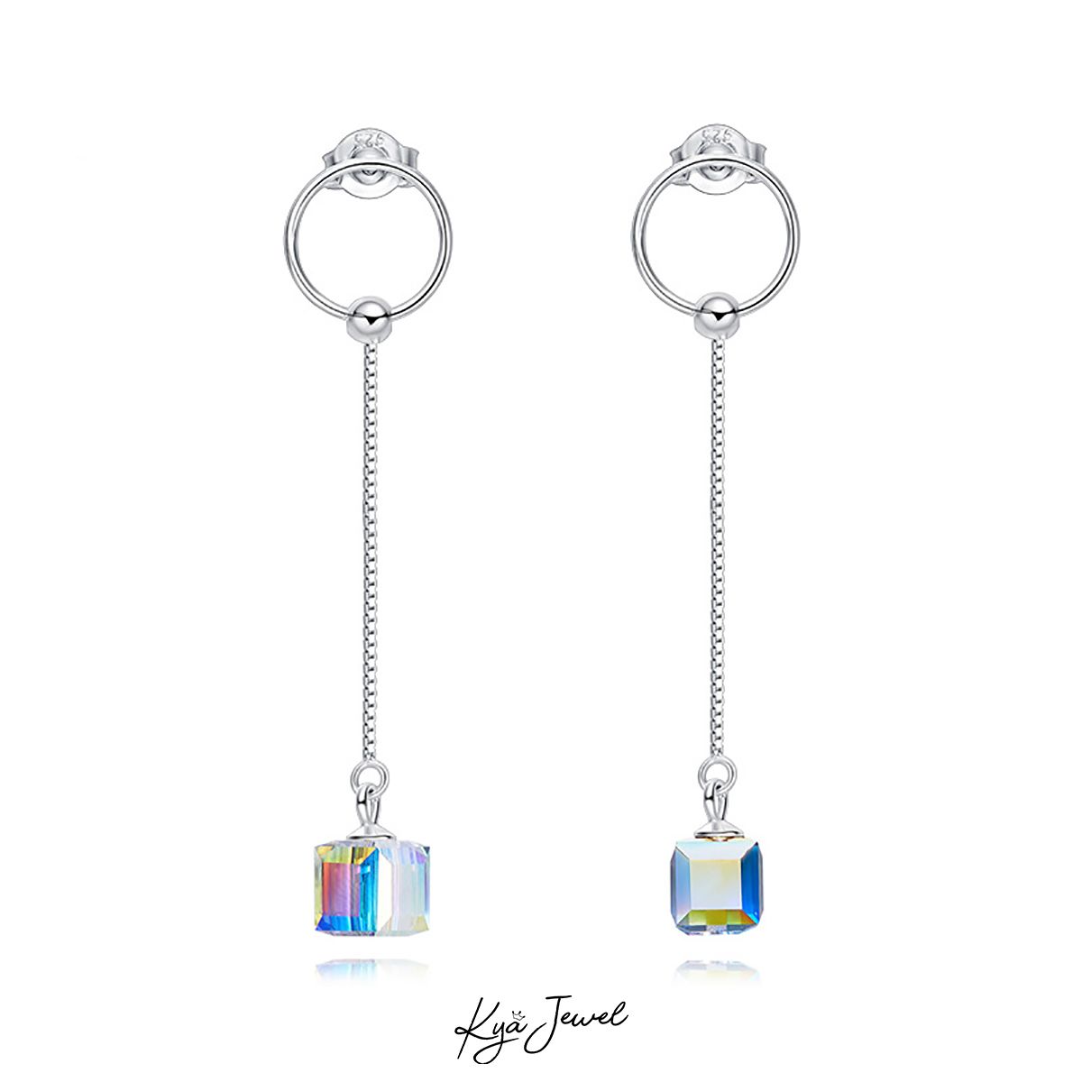 Hoa tai Swarovski hình học đặc biệt