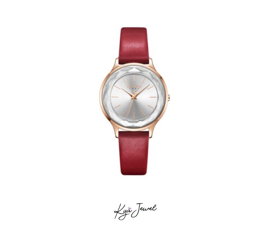 Đồng Hồ Nữ Julius Hàn Quốc Dây Da JA-1254A (Đỏ)