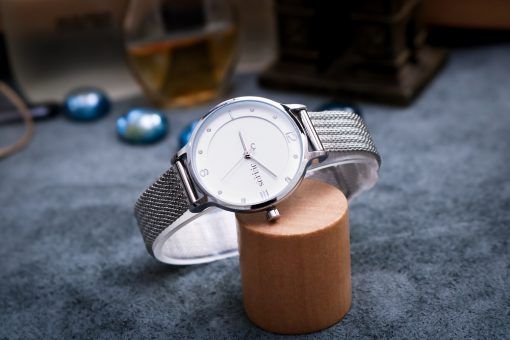 Đồng Hồ Nữ JA-1251A Julius Hàn Quốc Dây Da (Bạc)