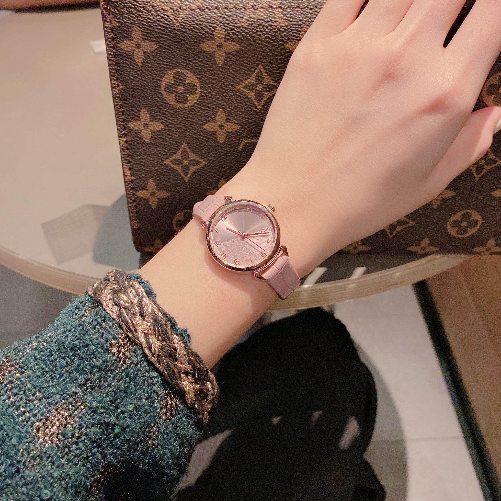Đồng Hồ Nữ Julius Hàn Quốc Dây Da JA-1274A (Hồng)