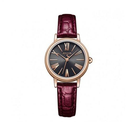 Đồng Hồ Nữ JA-1082D Julius Hàn Quốc Dây Da (Tím)