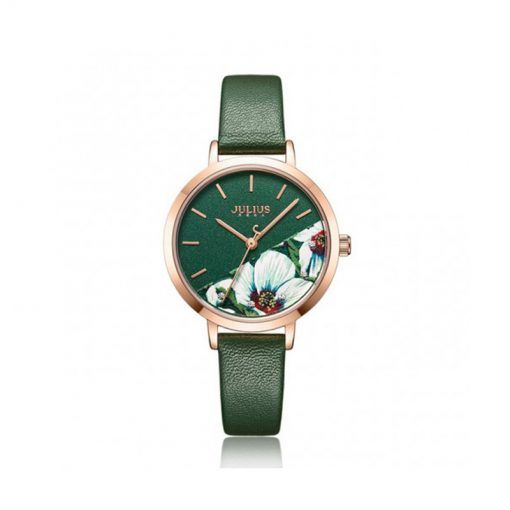 Đồng Hồ Nữ JA-1089D Julius Hàn Quốc Dây Da (Xanh lá)